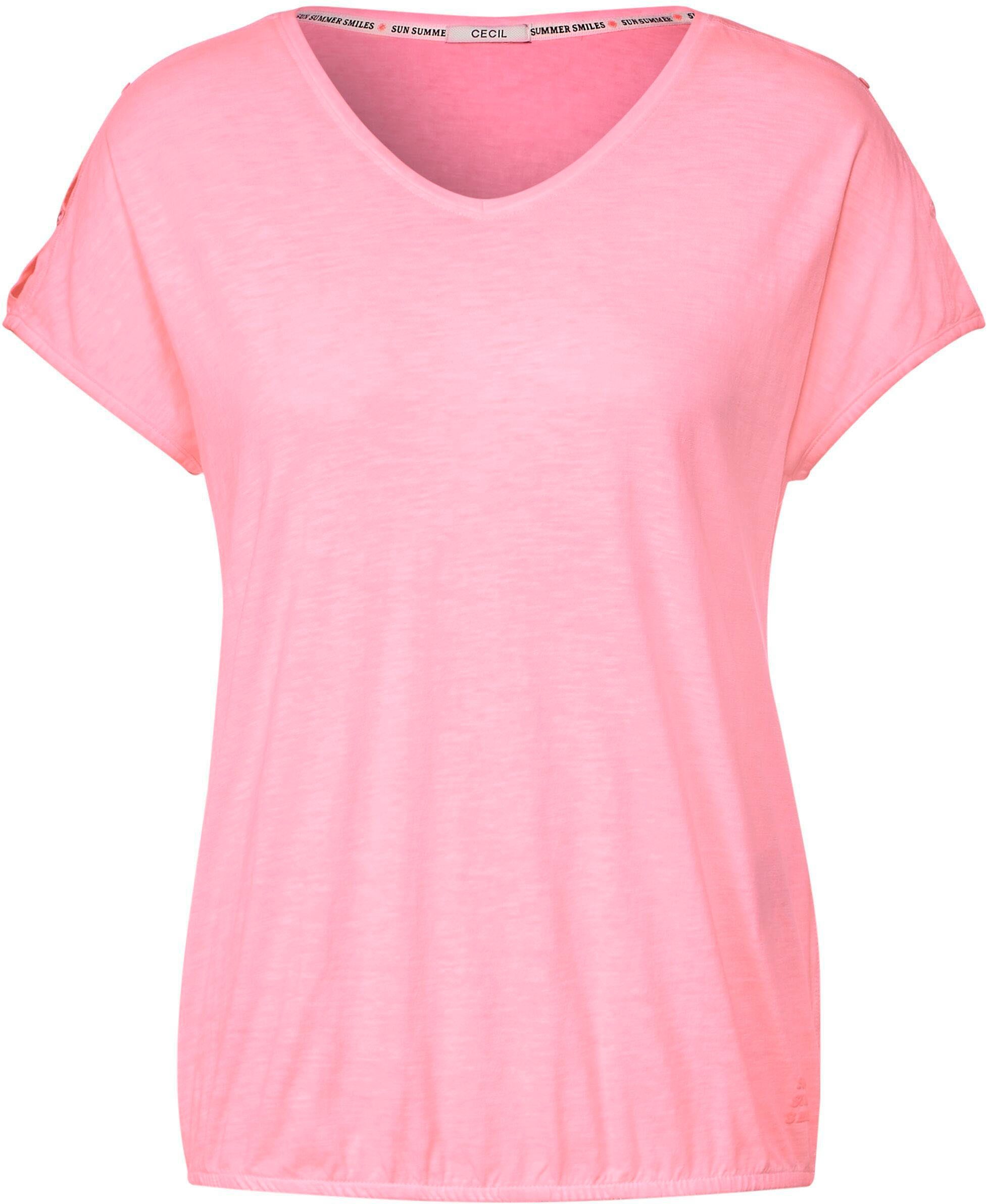an T-Shirt den Cut-Outs Schultern mit Cecil pink