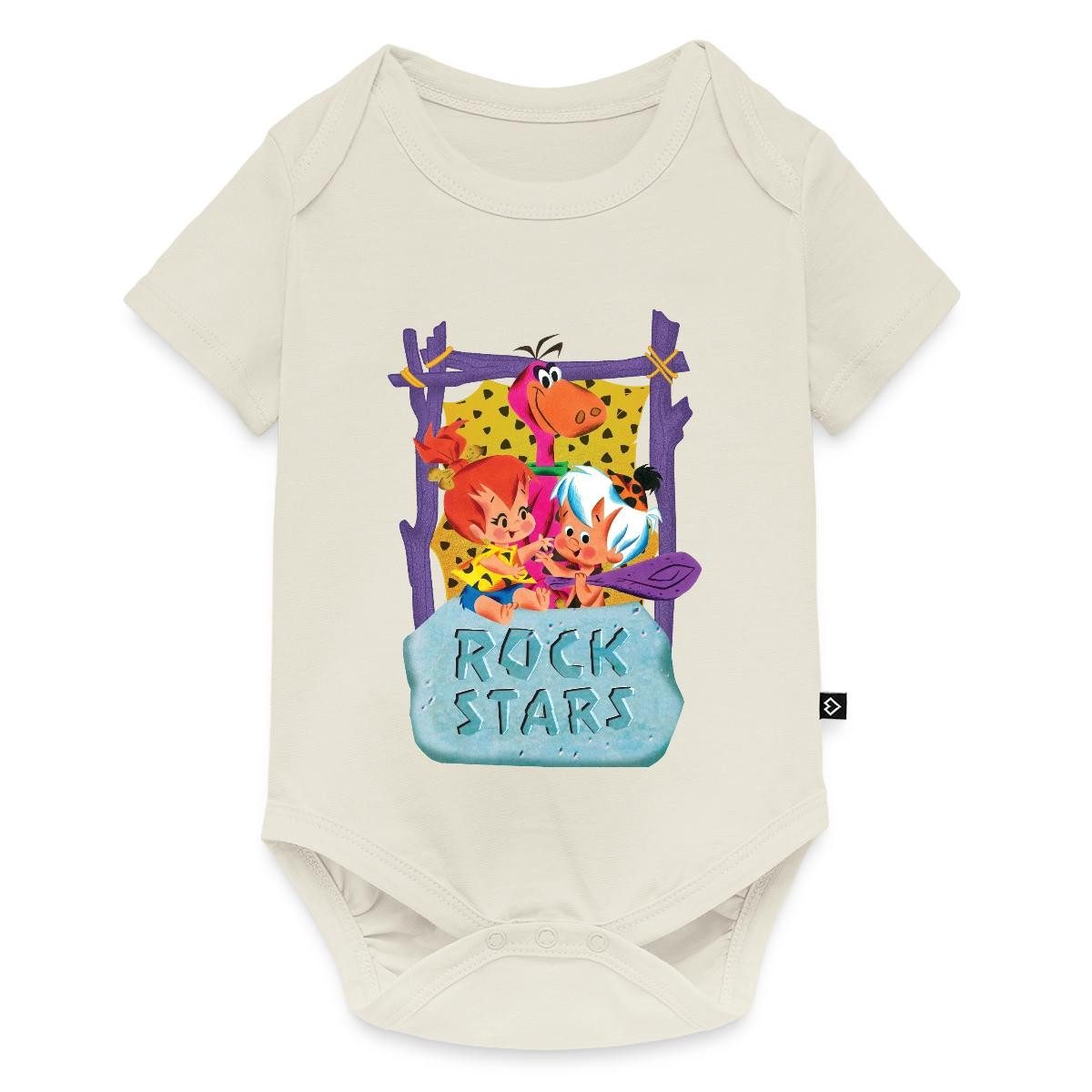 Spreadshirt Kurzarmbody The Flintstones Pebbles, Bamm-Bamm & Dino Rock Stars Kurzarm Tages Bab (1-tlg)