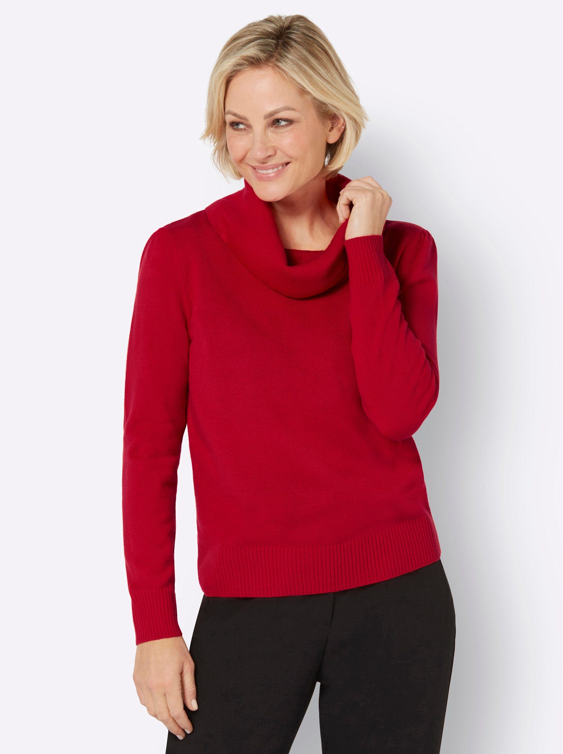 Sieh an! Strickpullover rot