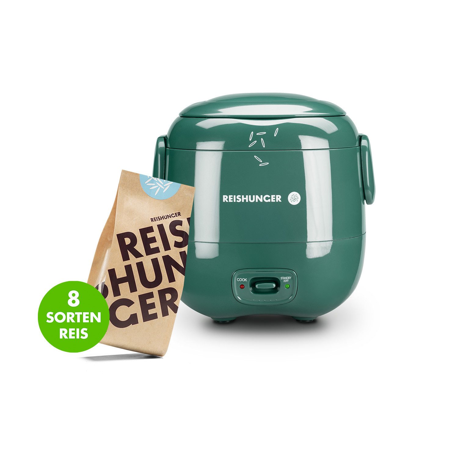 Reishunger Reiskocher Starter Set für 1-2 Portionen im Vorteils-Set mit 8 Reissorten