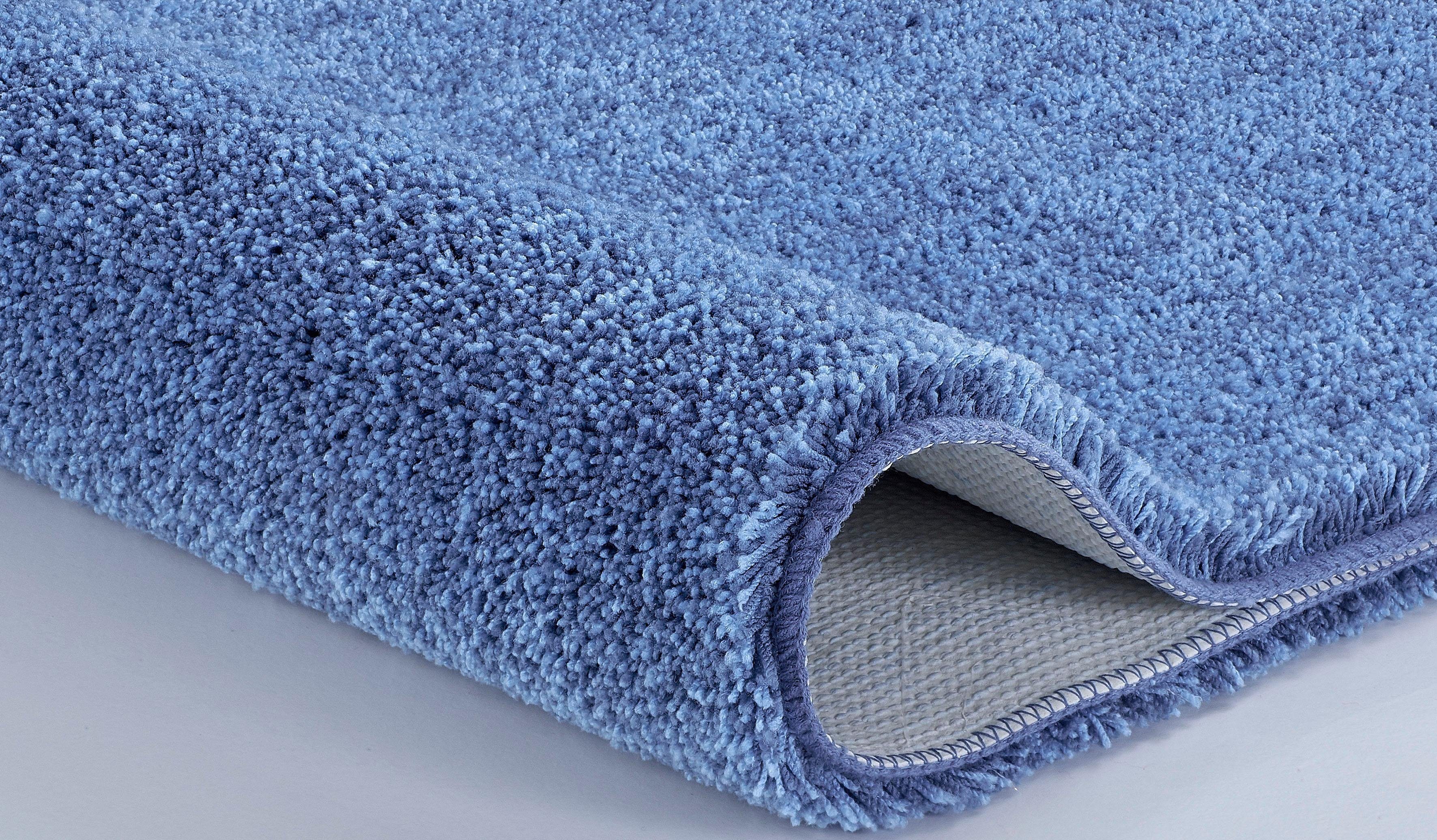 Kleine Wolke Badematte Seattle, Badvorleger, Badezimmer Teppich, Höhe 25 mm, rutschhemmend beschichtet, fußbodenheizungsgeeignet, Kunstfaser, rechteckig, Badteppich, Uni Farben mit Melange Effekt, besonders weich, waschbar