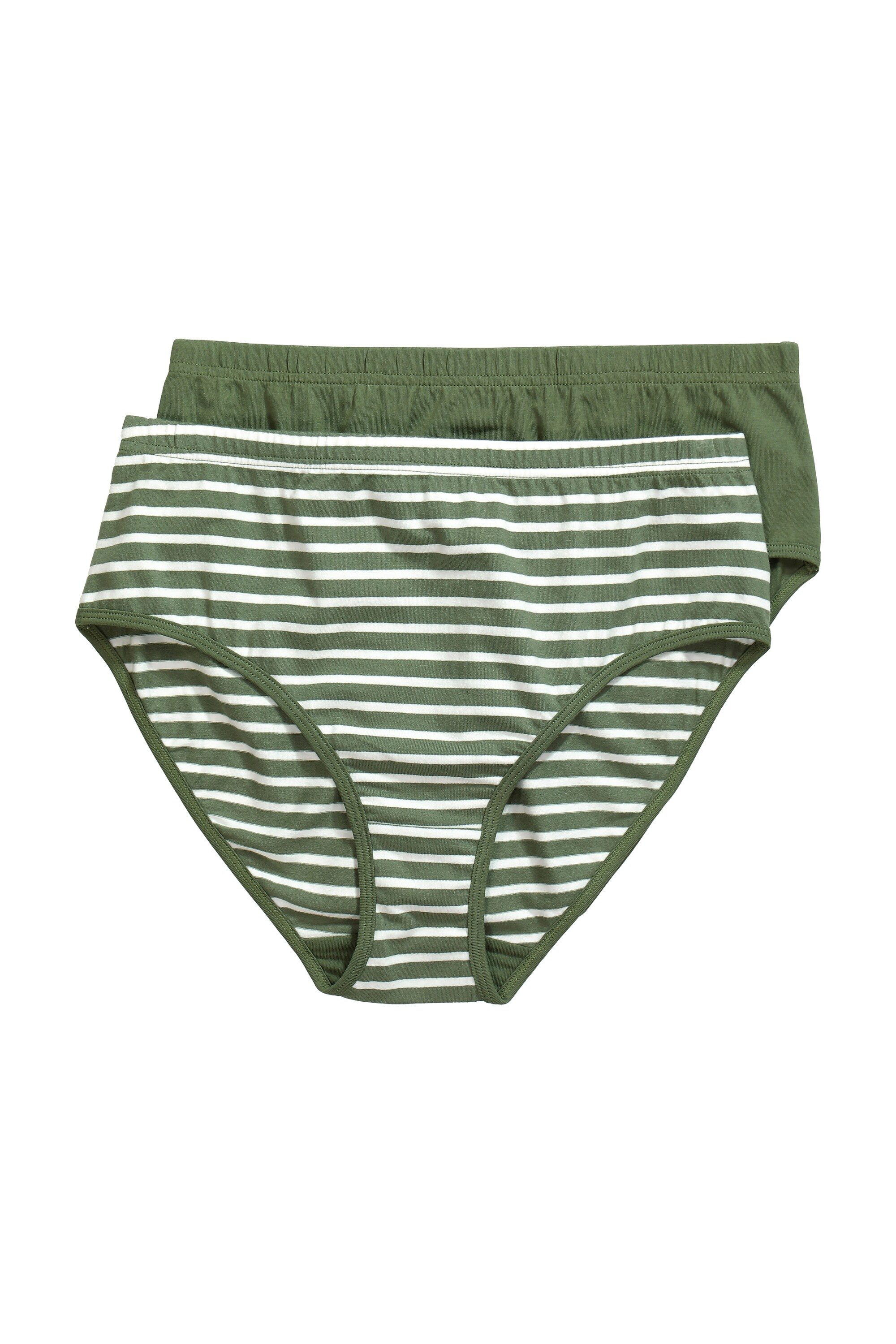 Slip Midislips 2er-Pack Biobaumwolle Ringel/einfarbig