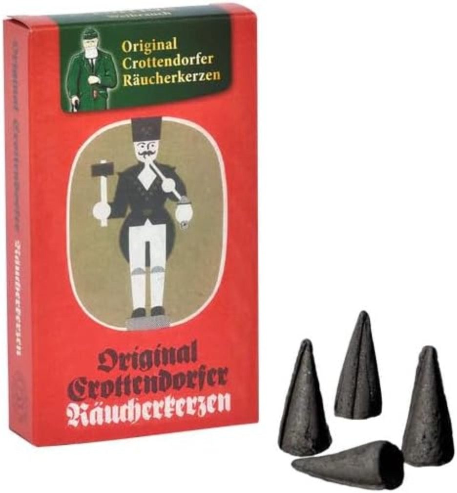 Crottendorfer Räucherkegel Crottendorfer Räucherkerzen 4er Set Nostalgie (96-St., 4 Pack a 24 Stück), 100% Made in Germany