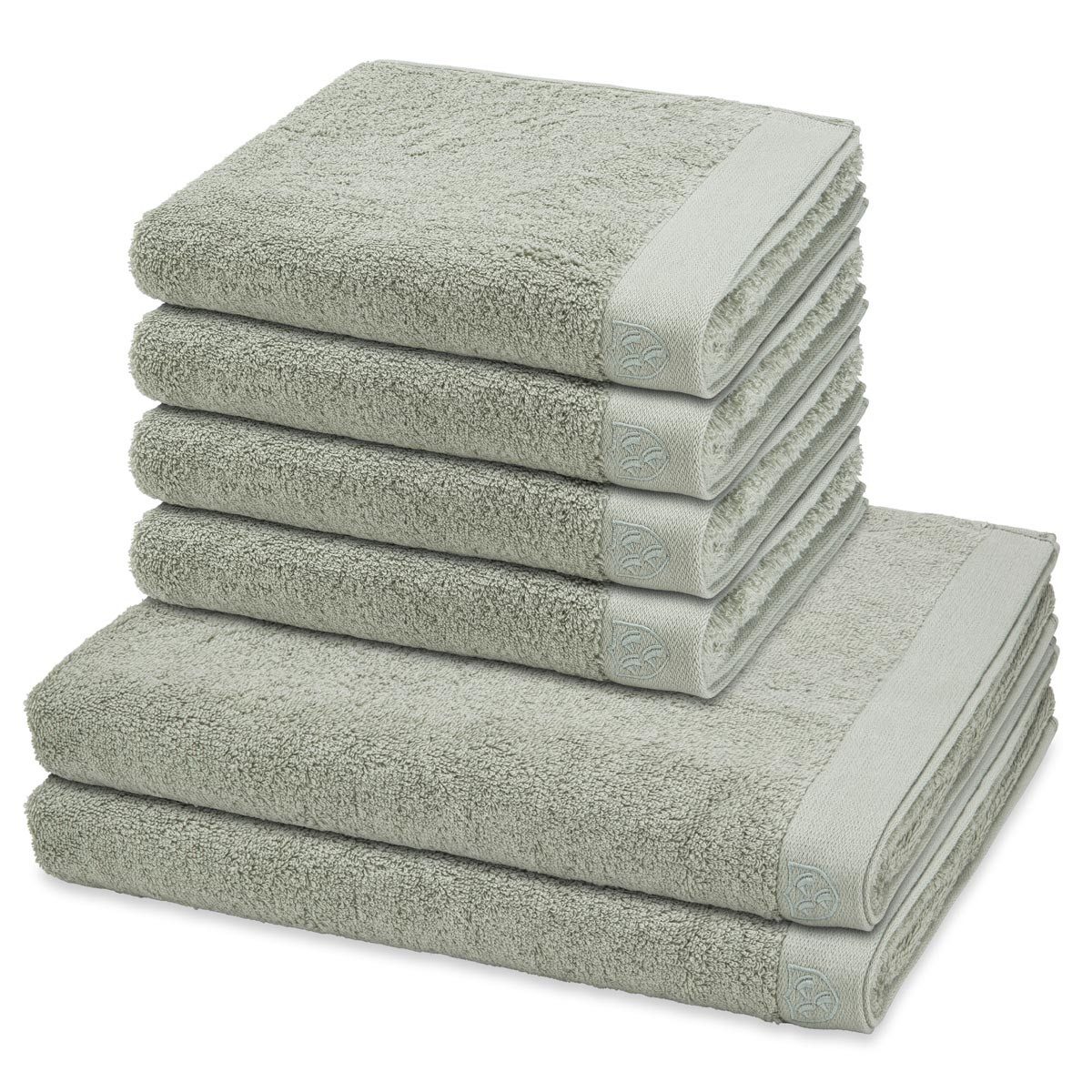 ROSS Handtuch Set Doubleface Stripes, Frottee (Spar-Set, 6-St), 4 X Handtuch 2 X Duschtuch im Set - Baumwolle - Saugstark