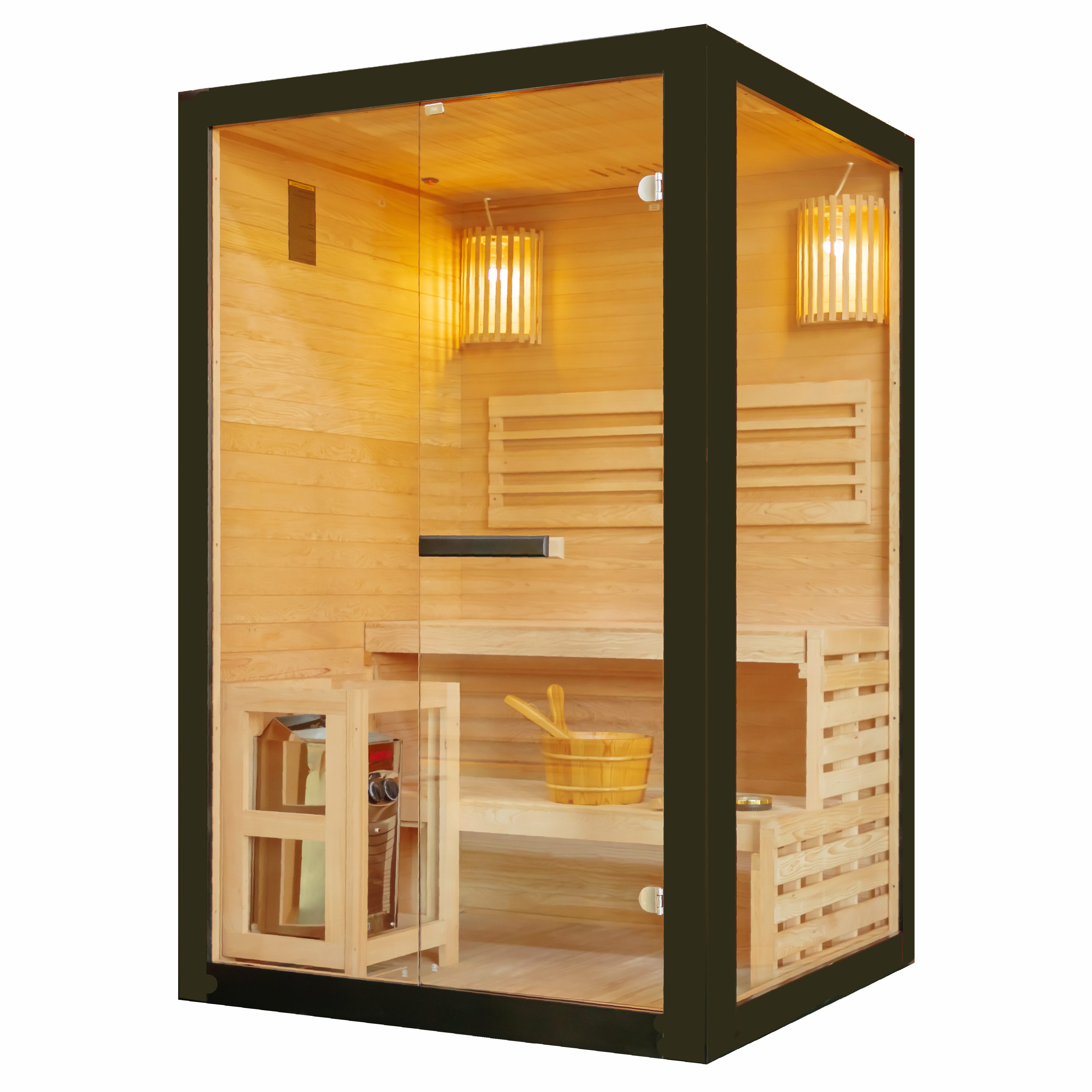 Sanotechnik Sauna PANORAMA black, BxTxH: 130 x 120 x 200 cm