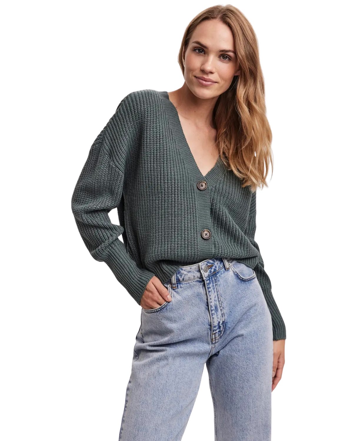 Vero Moda Cardigan bequeme Strickjacke mit Ballonärmel