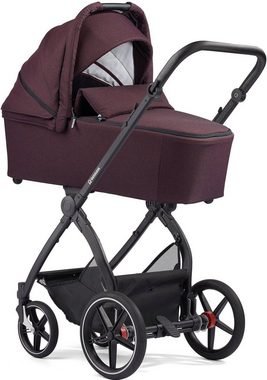 Gesslein Kombi-Kinderwagen FX4 Soft+ mit Aufsatz Swing schwarz, beere, mit Babywanne C3 und Babyschalenadapter