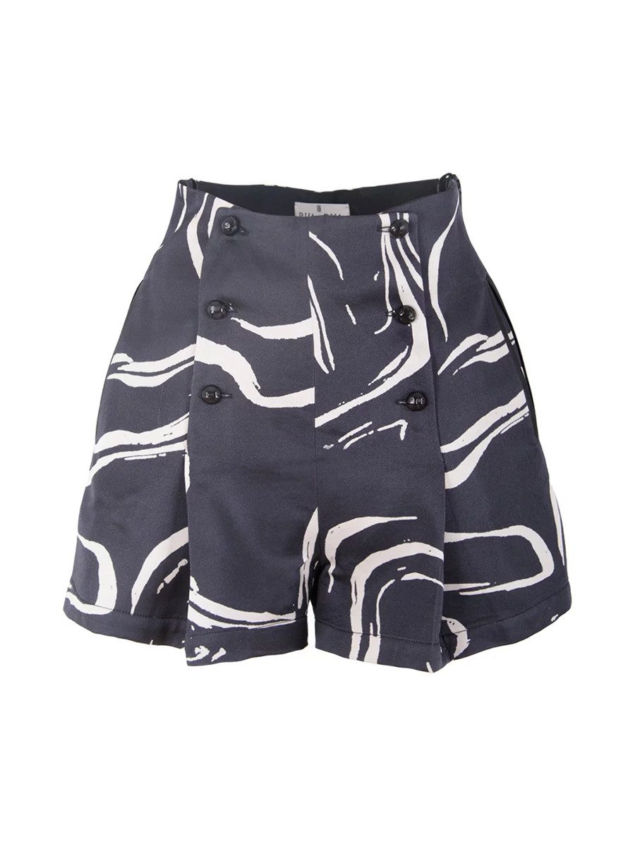RUA & RUA Shorts Abstrakt-Print Hoch Taillierte Kurze Hose mit weitem Bein