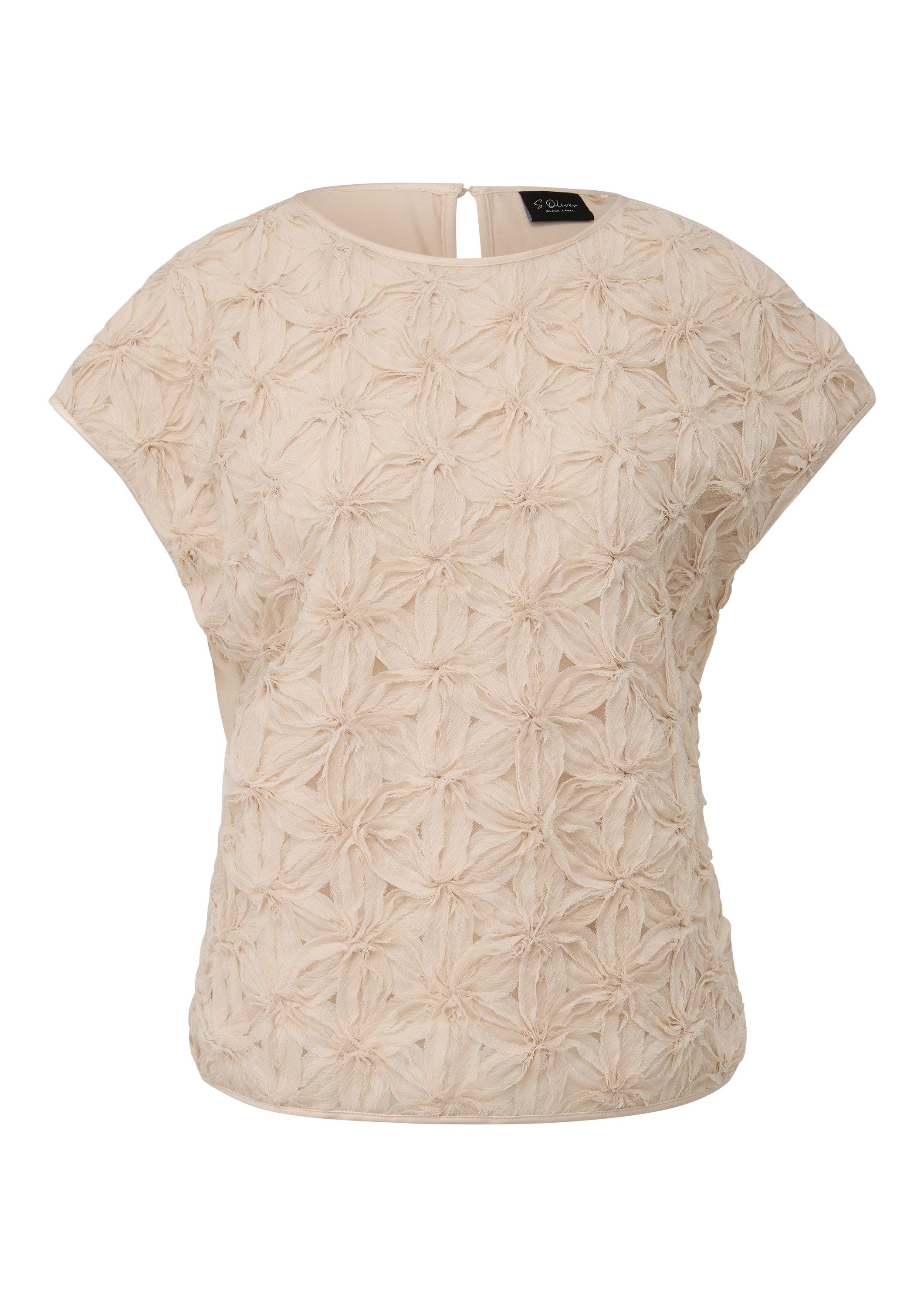 s.Oliver Kurzarmbluse Bluse Leichte Polyester-Bluse mit Viskosefutter günstig online kaufen