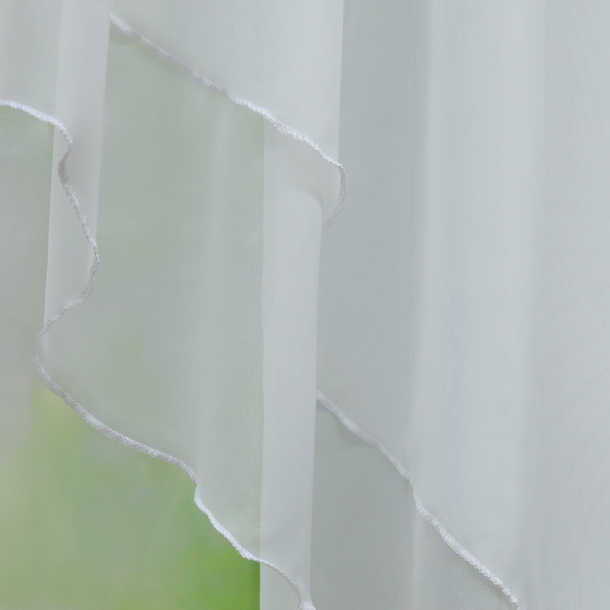 Delien Scheibengardine Beyza (2 St), Stangendurchzug, transparent, Zweifarbig