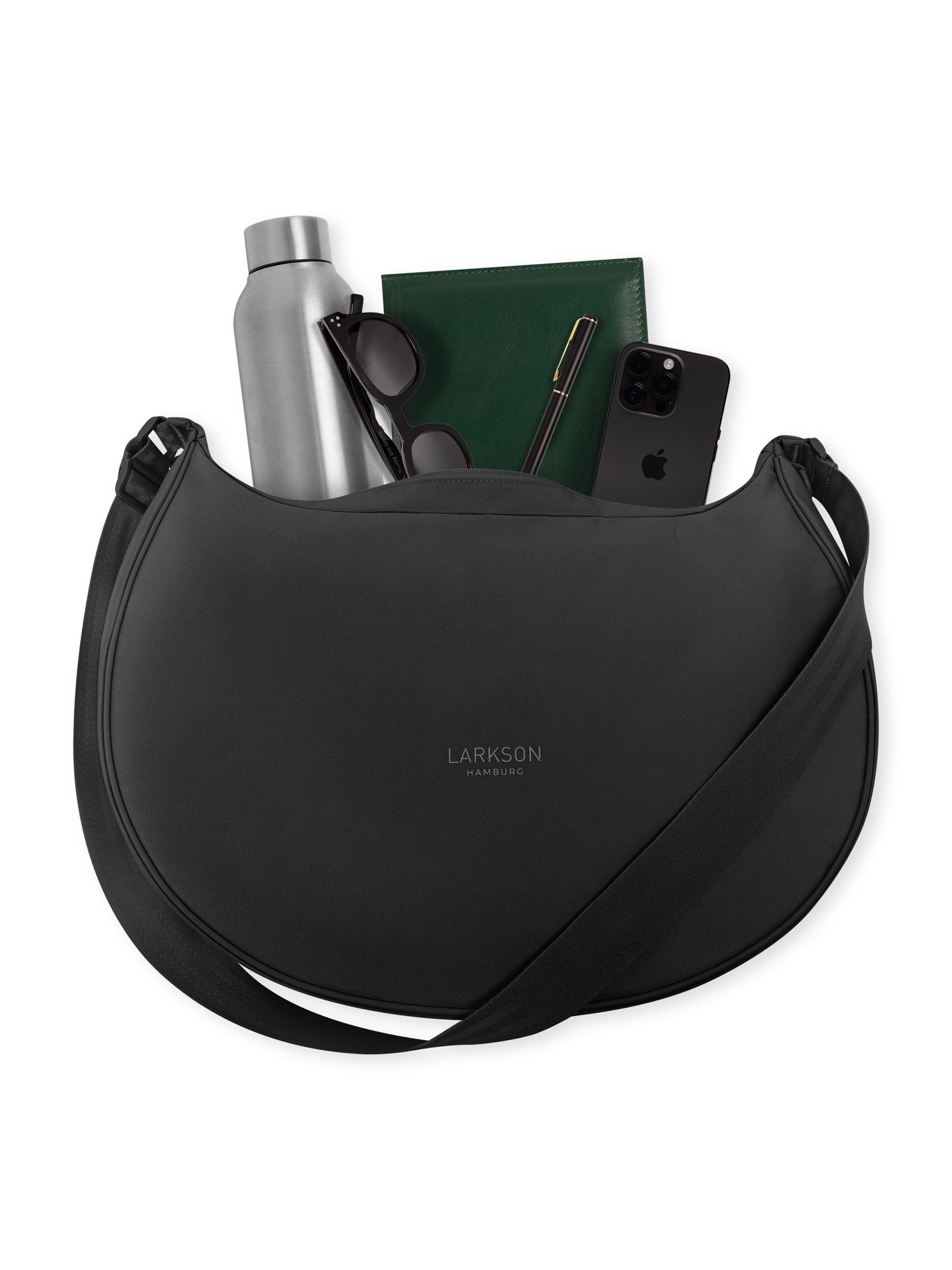 LARKSON Umhängetasche Solveig XL Half Moon Bag aus recyceltem Polyester, Gr günstig online kaufen