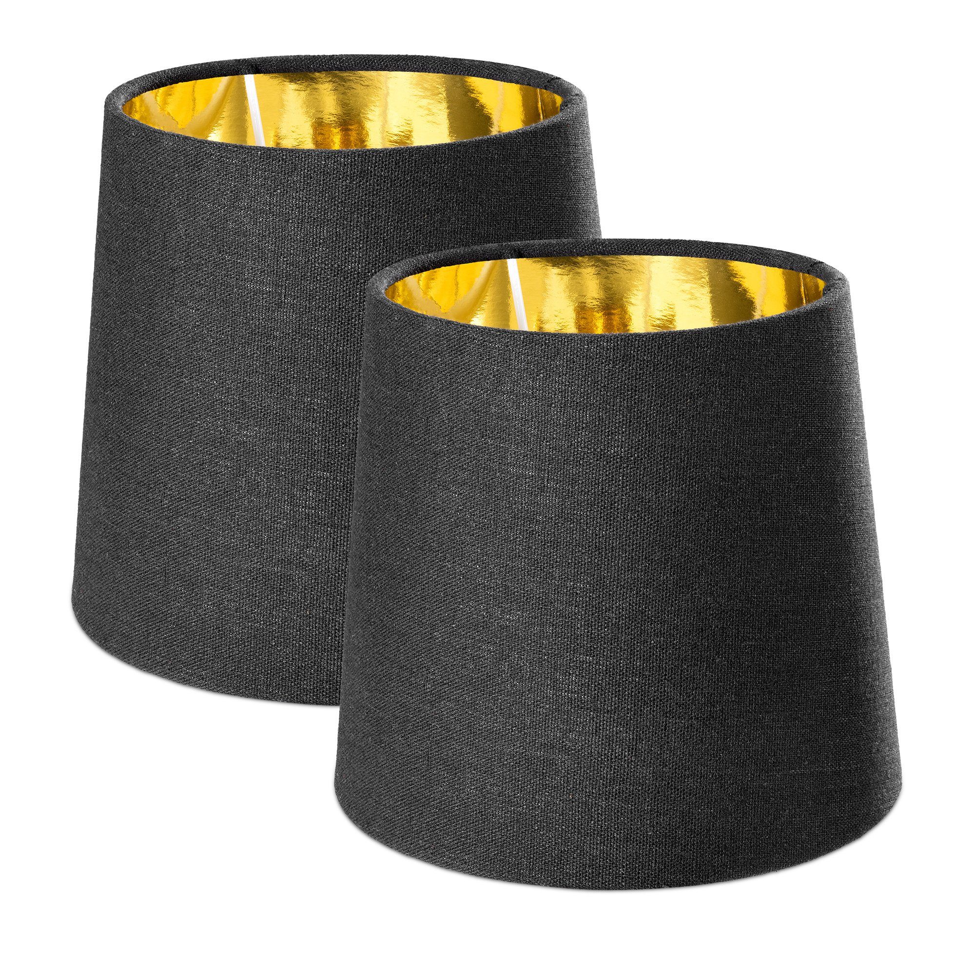 Navaris Lampenschirm 2x Schirm Tischlampe E14 rund - 15,2cm - Lampenschirme Set