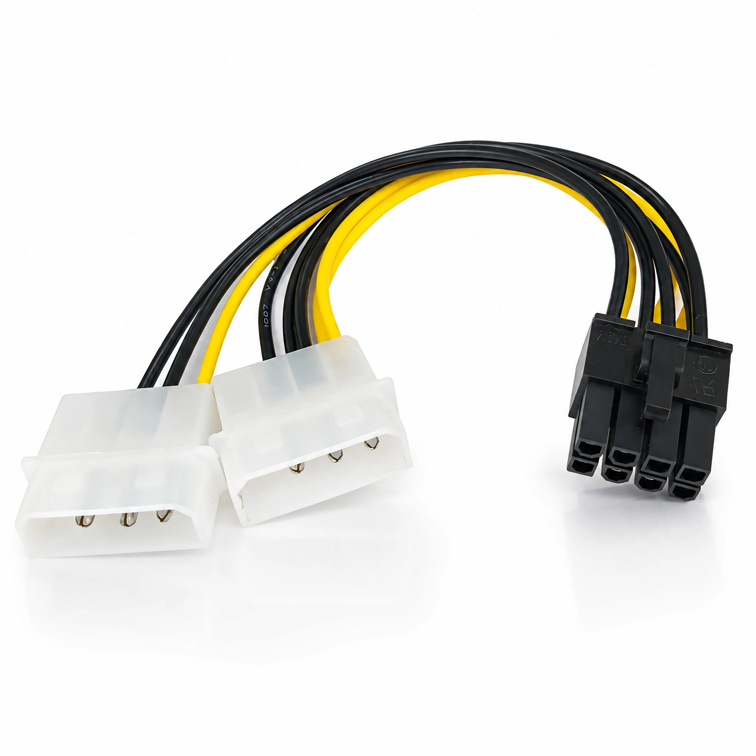 Bolwins R38 8pin PCIe auf 2x 4Pin Molex Grafikkarte Stromkabel Stromadapter Computer-Kabel, 2x Molex 4-Pin, PCI-E 8-Pin (15 cm), PCI-Express-Stromadapter für Grafikkarten von Bolwins