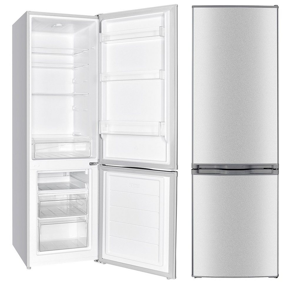 PKM Kühl-/Gefrierkombination KG240EIX, 142.2 cm hoch, 50 cm breit, Kühlschrank 173L inox E