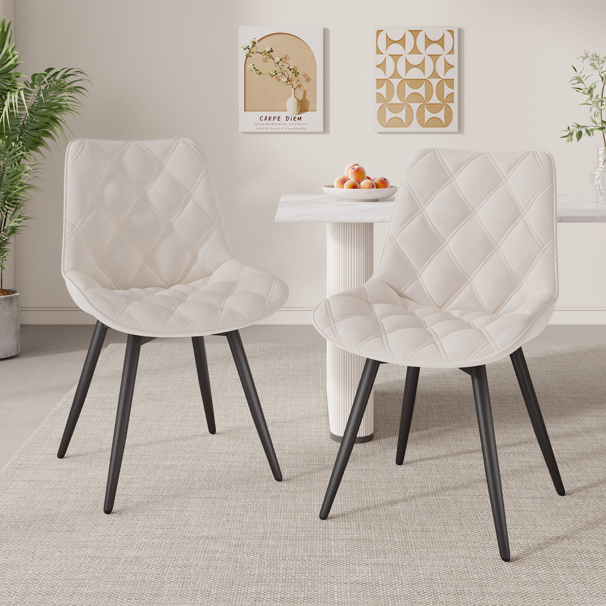 HawthyHome Esszimmerstuhl 2er-Set 360° Drehbar – Moderner Polsterstuhl für Wohnzimmer, Küche (2 St), 360° Drehbar