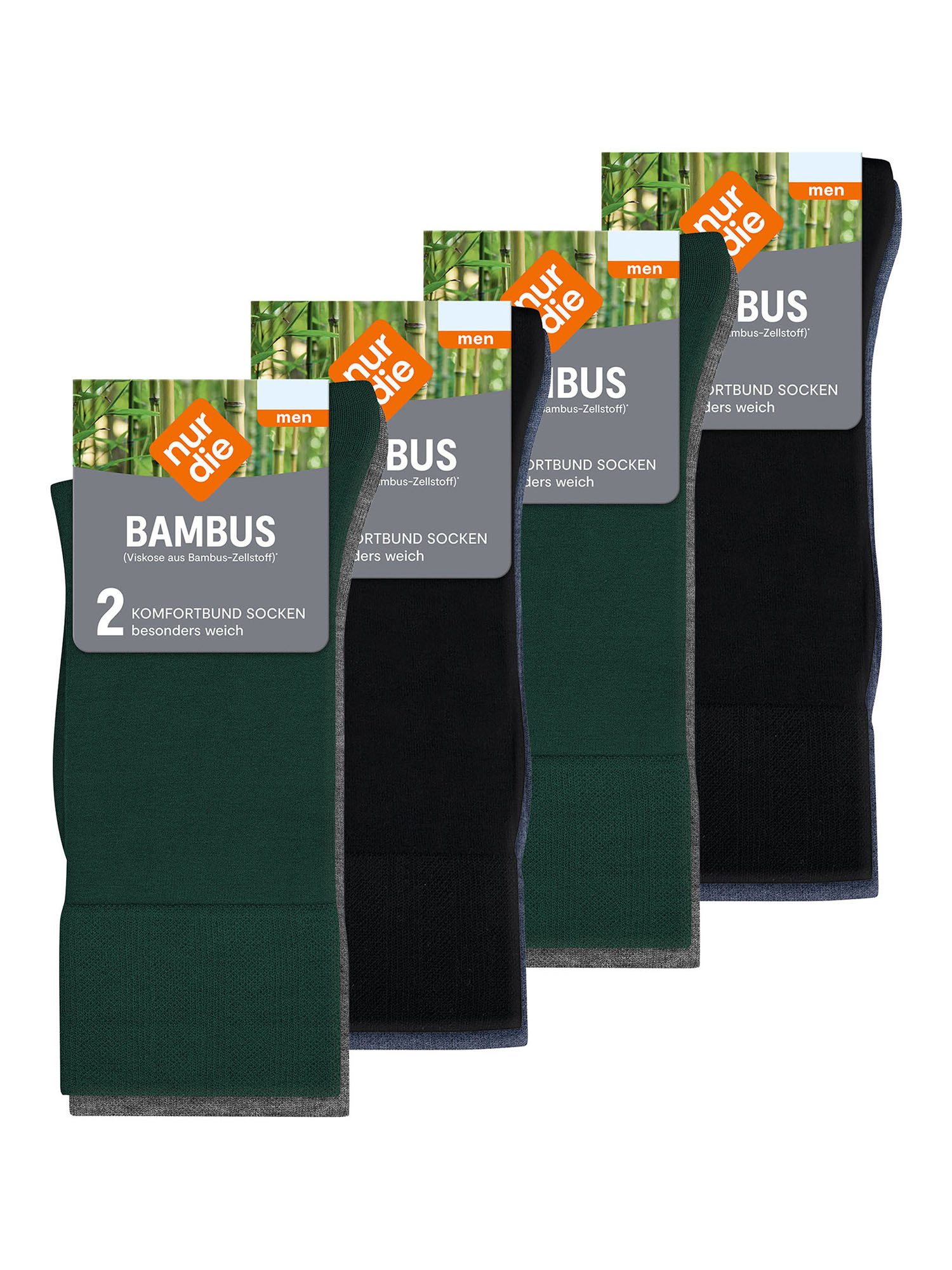 Nur Die Freizeitsocken Bambus Komfortbund (8-Paar) Casual Socken, Alltagssocken, Bequeme Socken