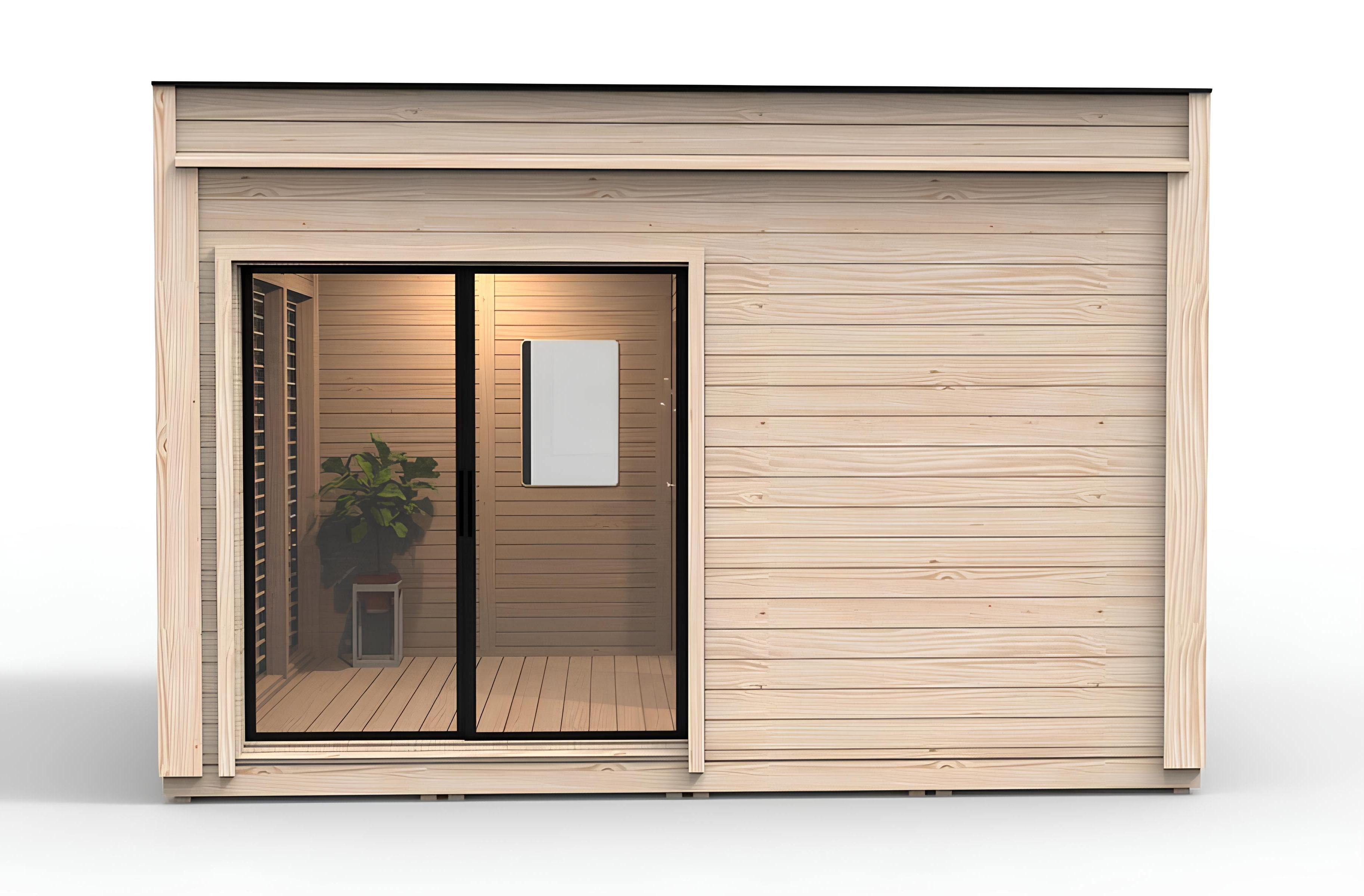 Xlmoebel Saunahaus Saunafass aus Holz für den Garten im ländlichen Stil, (Holzsauna) Hergestellt in Europa