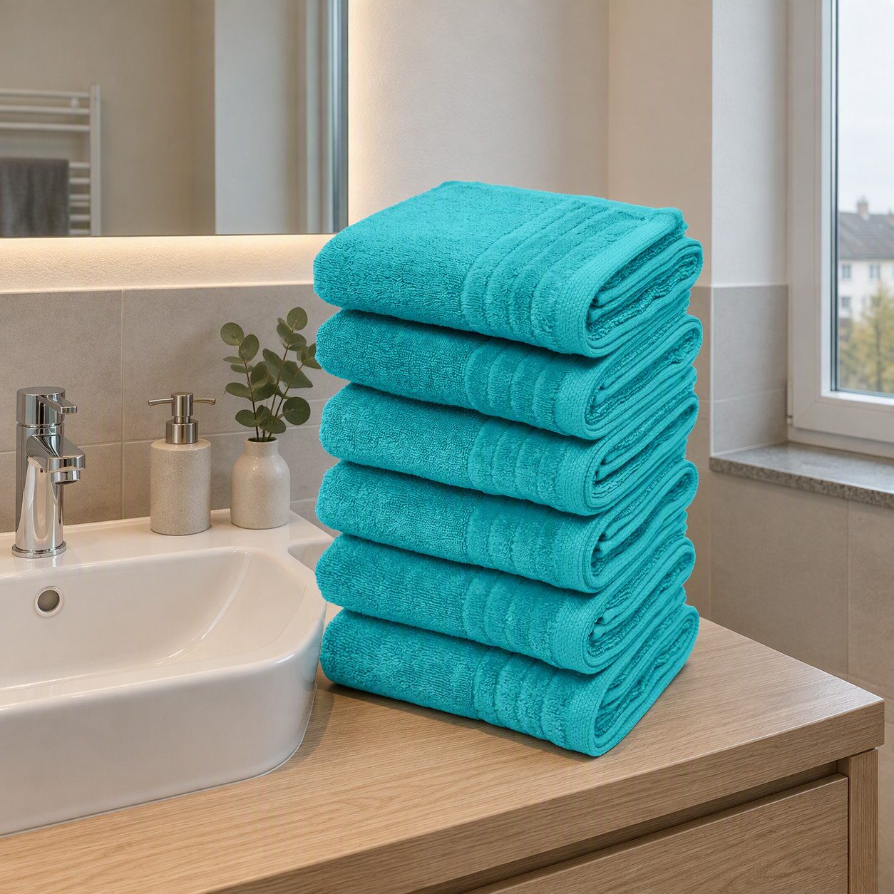 OTTO home Handtücher Sanremo Premium, Premium Handtücher, 600 gr/m², 40x70cm, Frottier (Set, 6-St), mit Bordüre, flauschig und weich, Händehandtücher, 5 Jahre G – Bild 2 von 5
