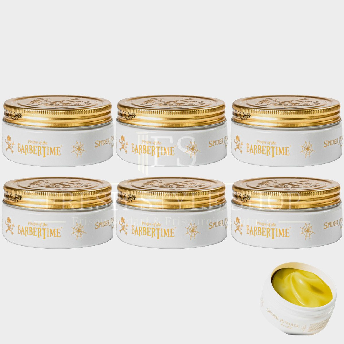 BARBERTIME Воск для волос 6x Haarpomade Hair Pomade Styling Pomade 150ml Fiber Keratin Pomade, 6-tlg.