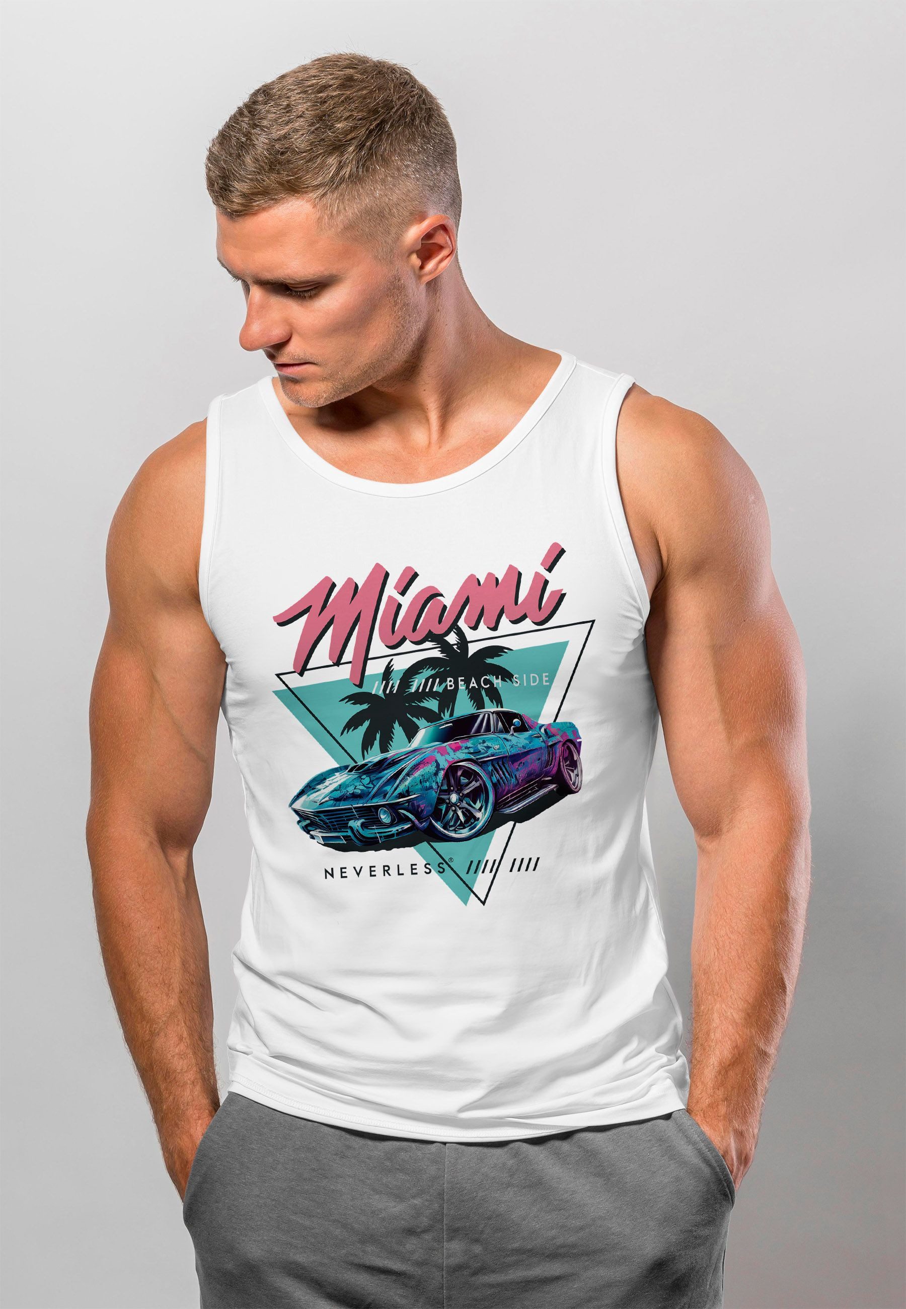 Neverless Tanktop Herren Tank-Top Bedruckt Miami günstig online kaufen