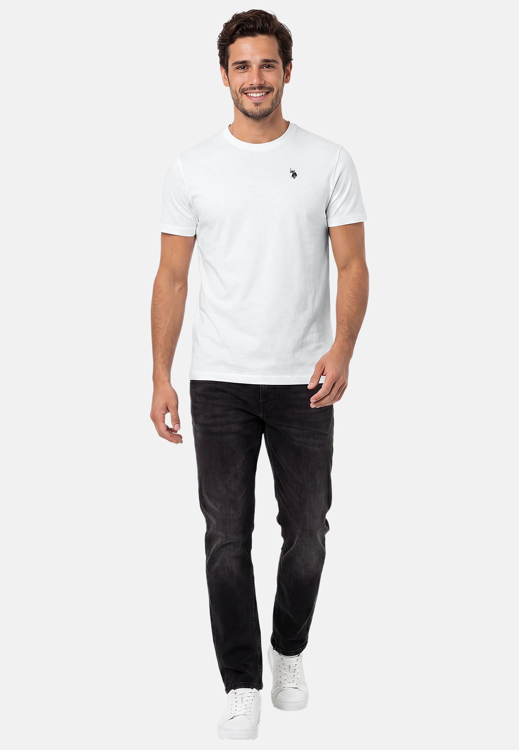U.S. Polo Assn. T-Shirt USNaash – Herren Basic Shirt aus 100 % Baumwolle Klassischer Rundhalsausschnitt, weiches Material und Logo-Stickerei
