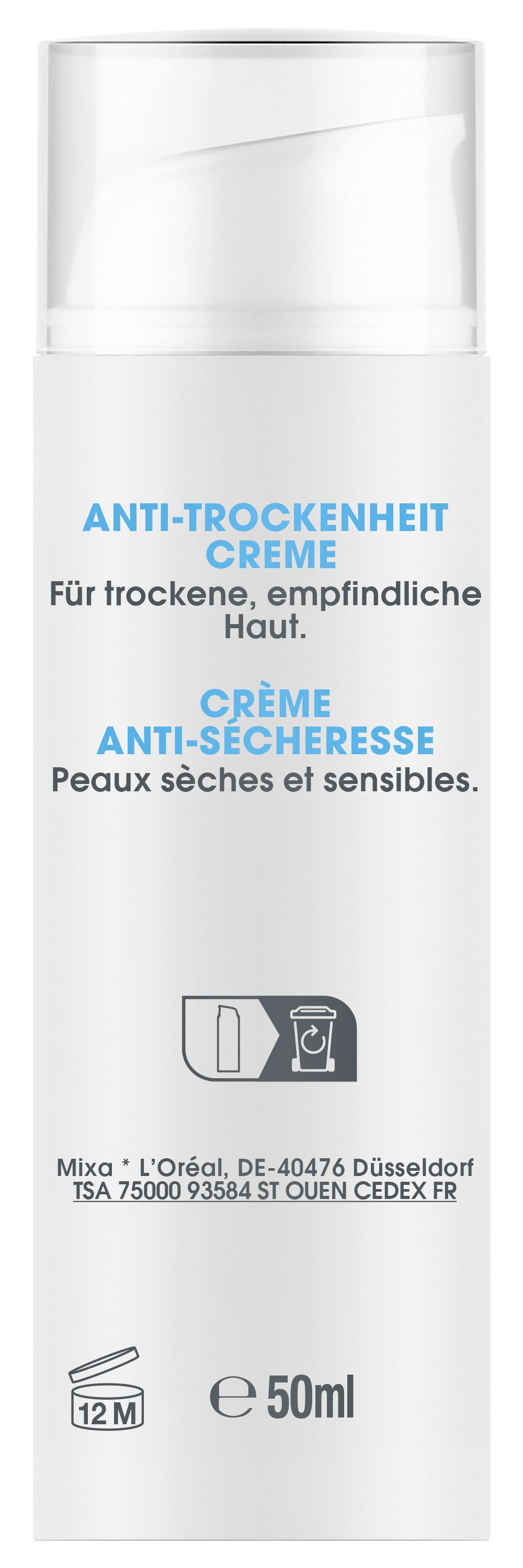 Mixa Körpercreme MIXA ANTI-TROCKENHEIT CREME, spendet bis zu 48 Stunden Feuchtigkeit