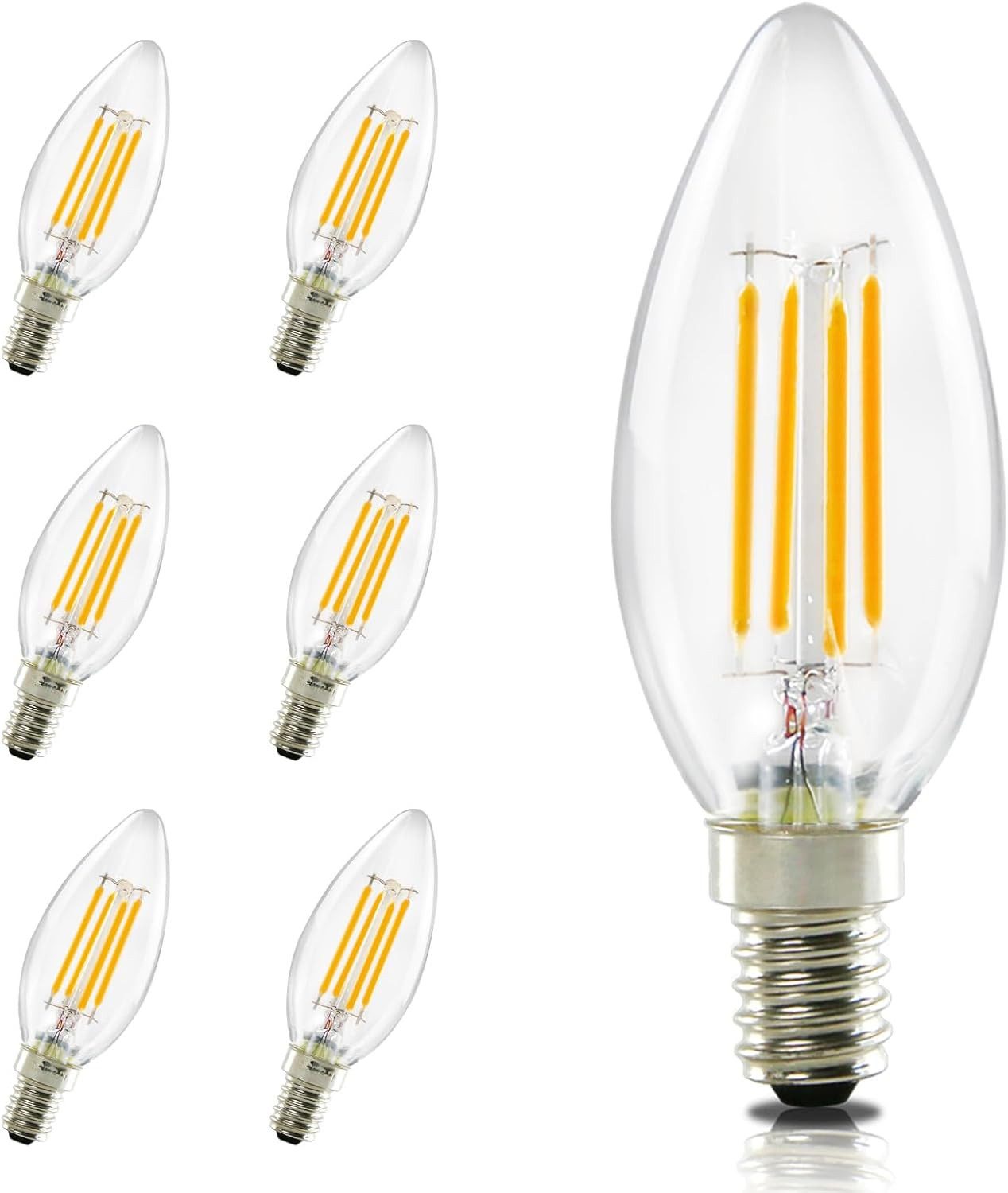 Nettlife LED-Leuchtmittel E14 Glühbirne warmweiß 6st 4W Kerzenlampe Vintage günstig online kaufen