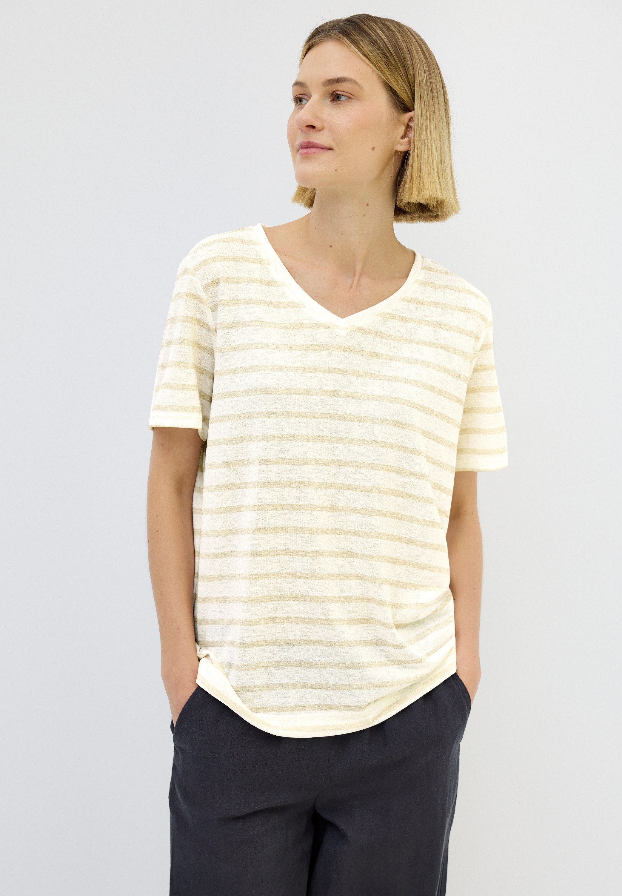 Cecil T-Shirt, aus elastischem Materialmix günstig online kaufen