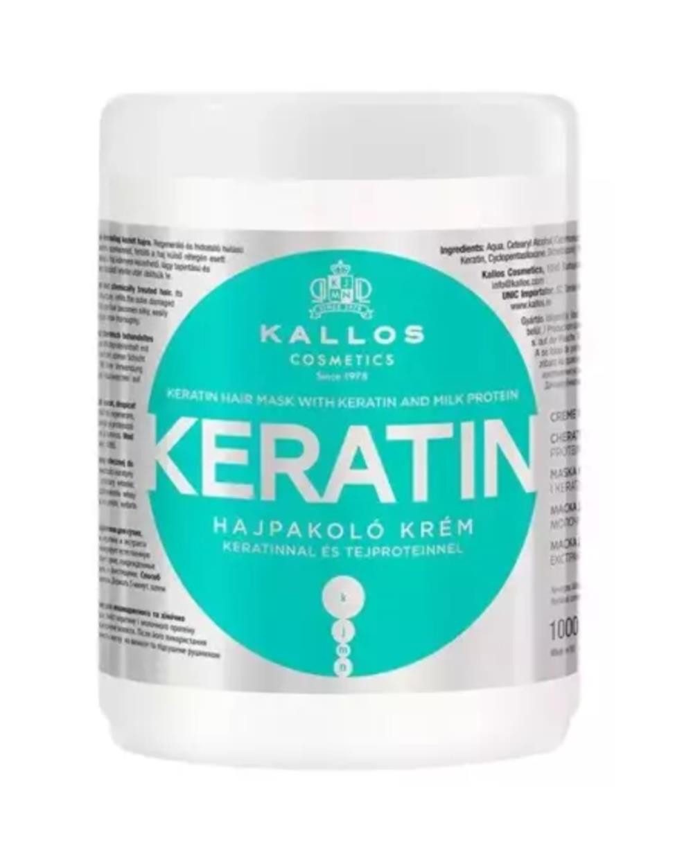 Haarmaske Kallos Cosmetics Haarmaske - Keratin 1000 ml