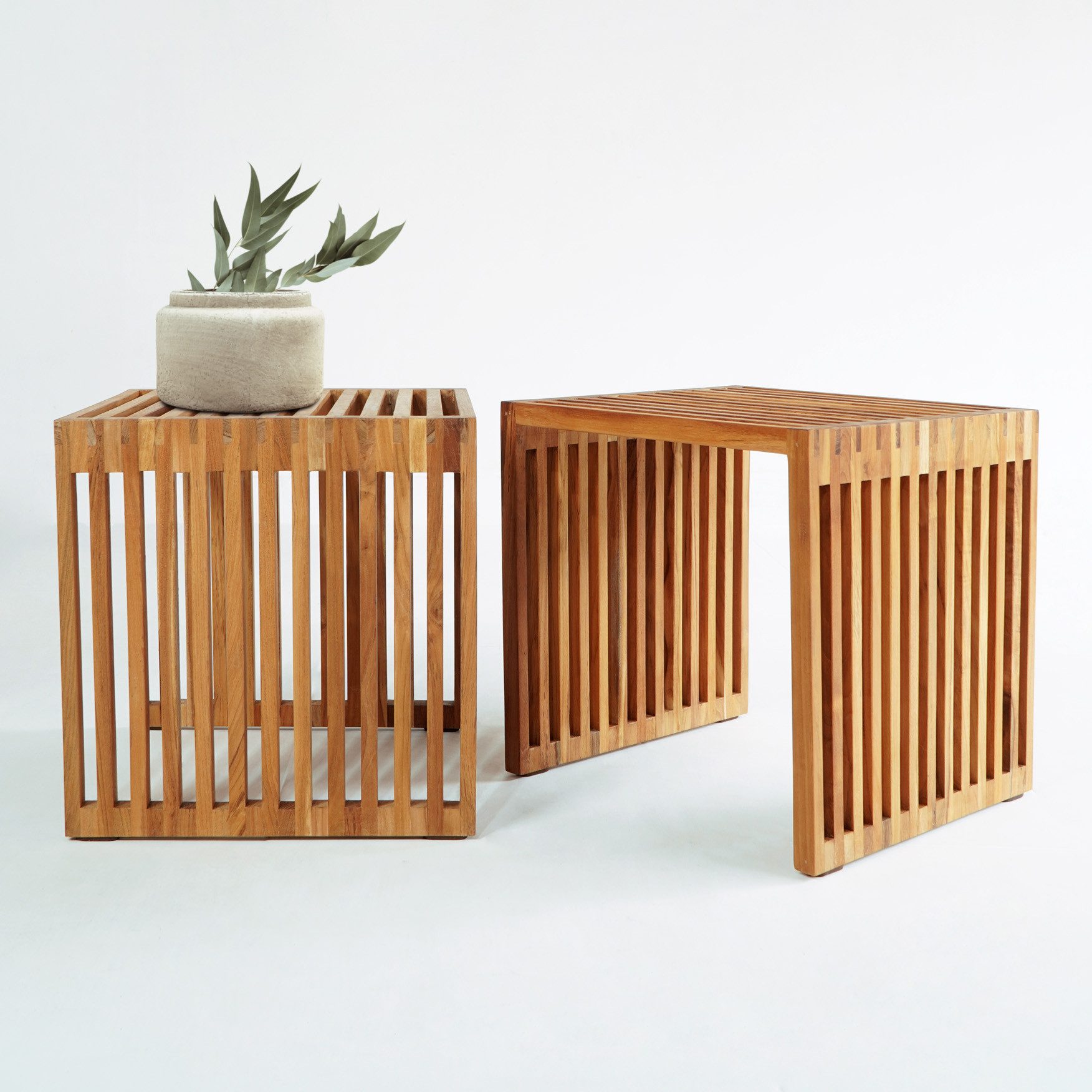 More2Home Beistelltisch LINEA, Teak massiv, 40 x 40 cm
