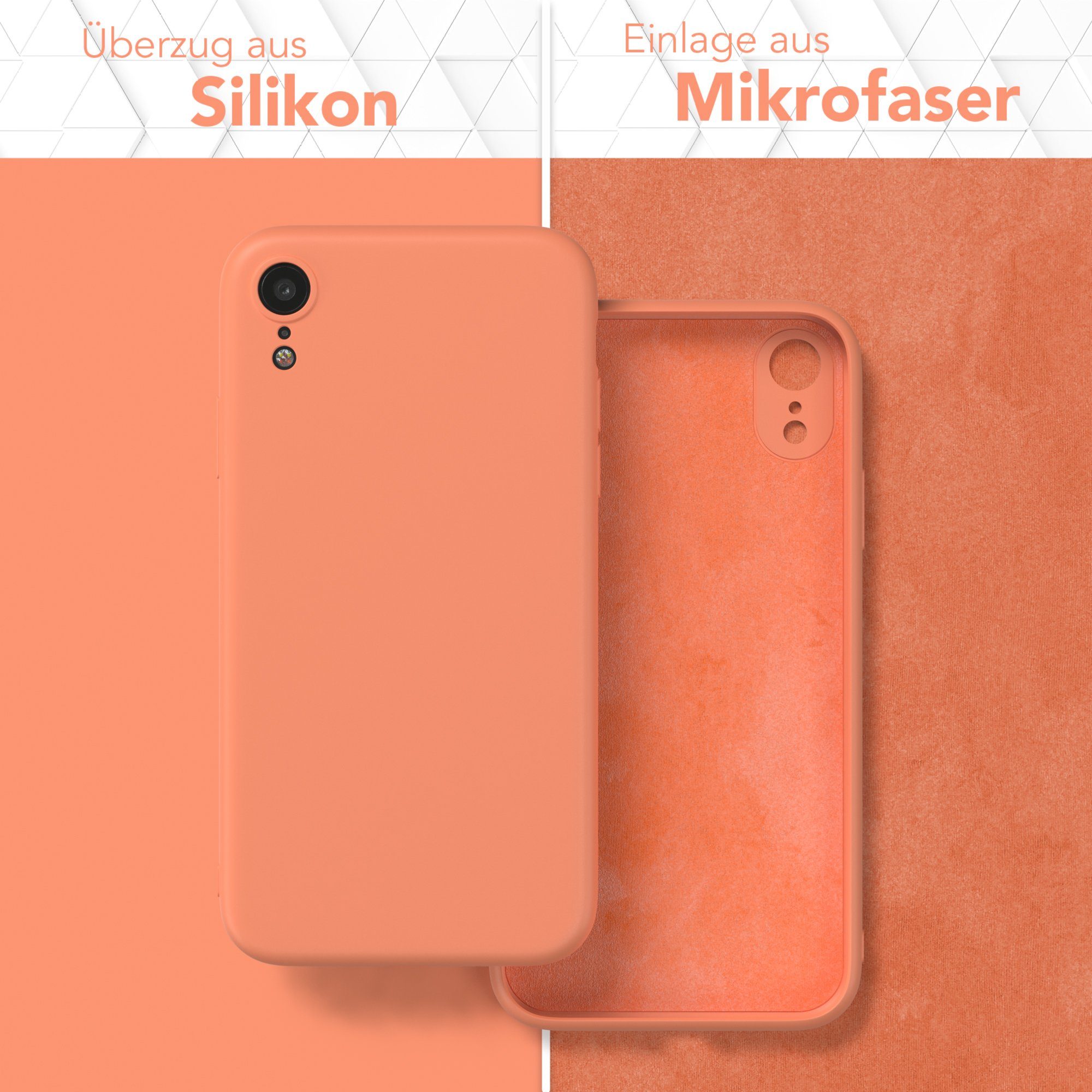 EAZY CASE Handyhülle für Apple iPhone XR Hülle Silikon 6,1 Zoll, Schutzhülle mit Kameraschutz telefonhülle elastisch bumper tpu Orange