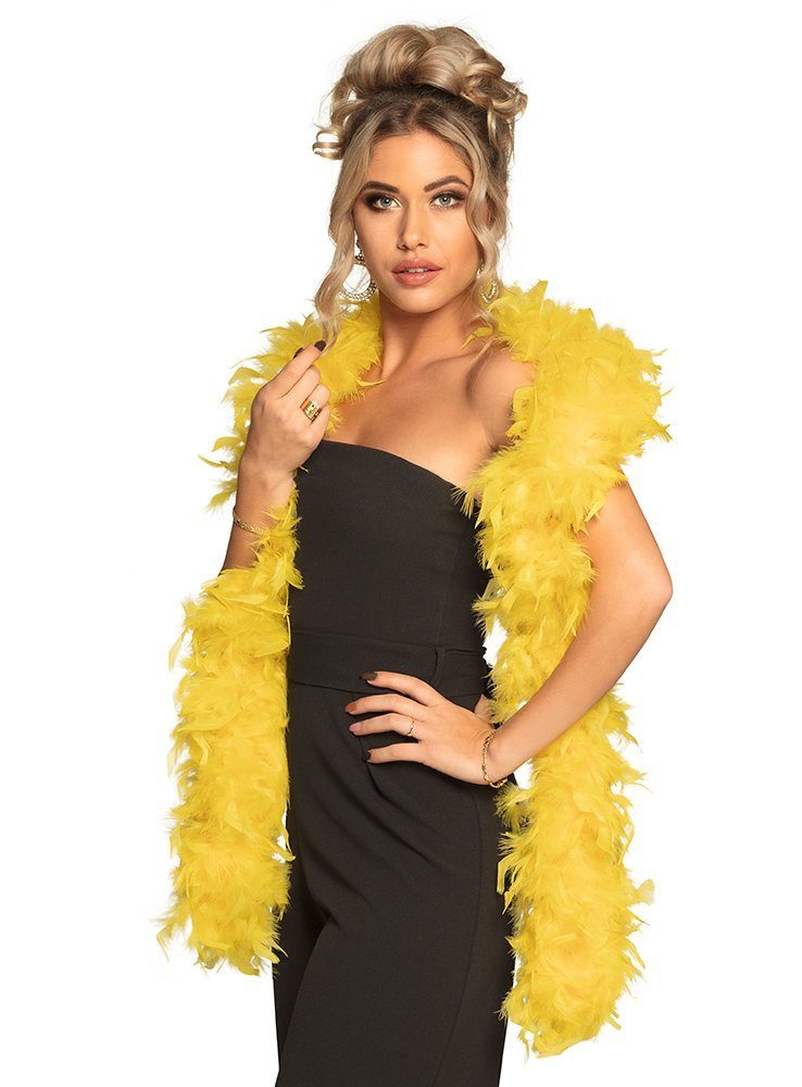 Kostüm Federboa 80g gelb Kostüm Zubehör Karneval Fasching