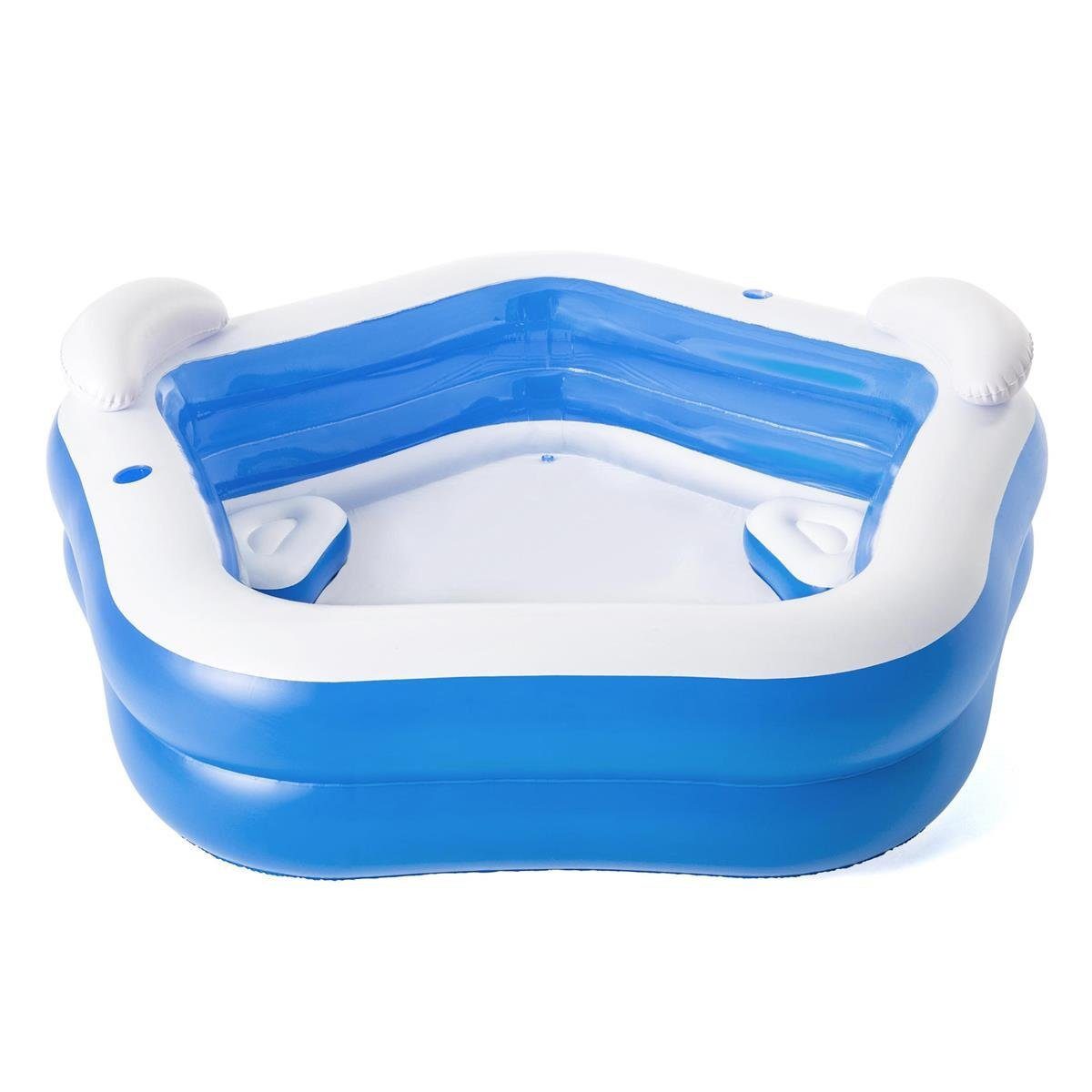 Bestway Sechseckpool FUN Pool Komplettset, Fünfeck Aufstellpool 213x206x69cm Planschbecken (Gartenpool ohne Pumpe Set, Gross, Aufstellbecken, Familienpool, Kinderpool), Schwimmbecken für Garten, Schwimmpool Kinder & Erwachsene