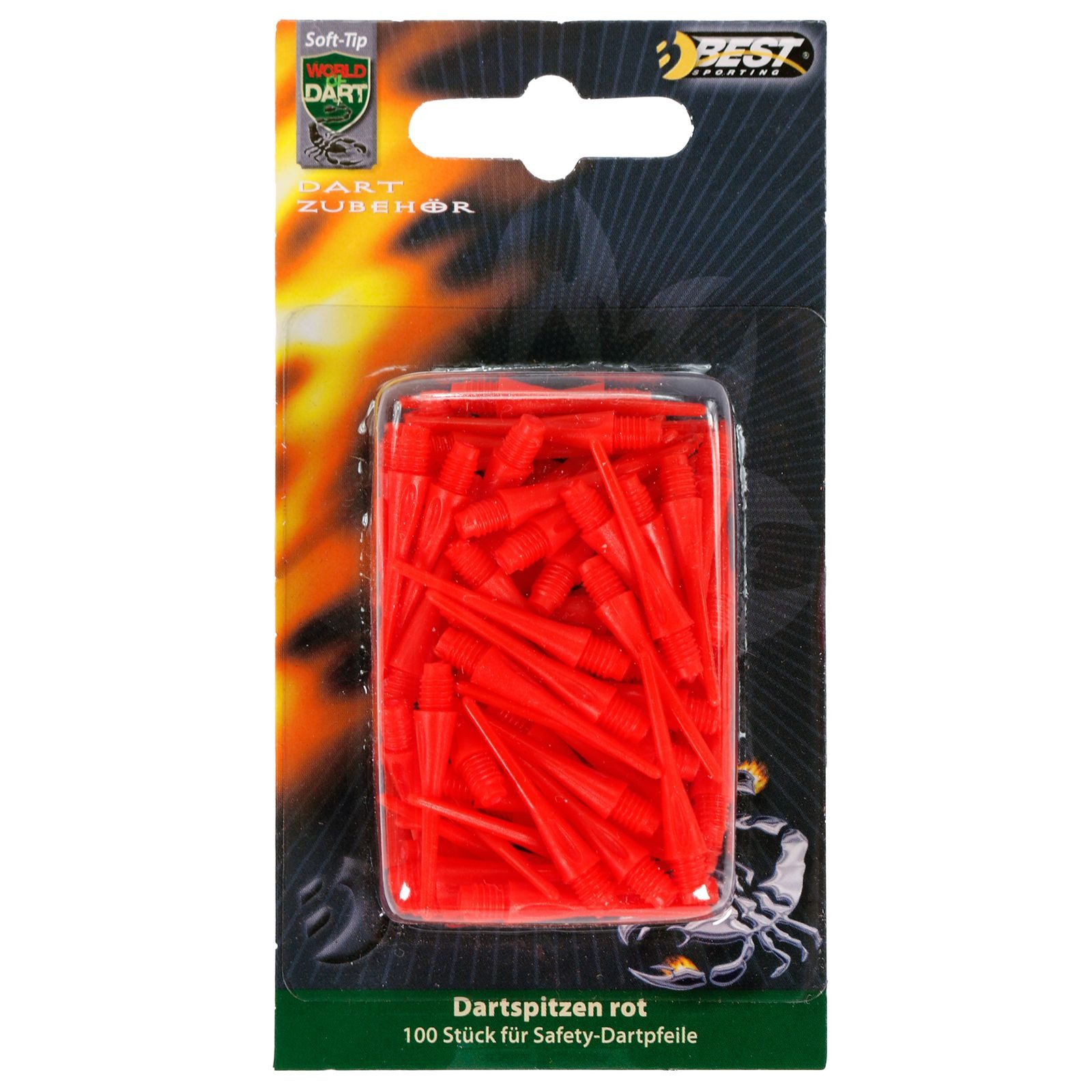 Best Sporting Dartpfeil Dartpfeil Spitzen Nylon, 100 Stück, schwarz, weiß oder rot