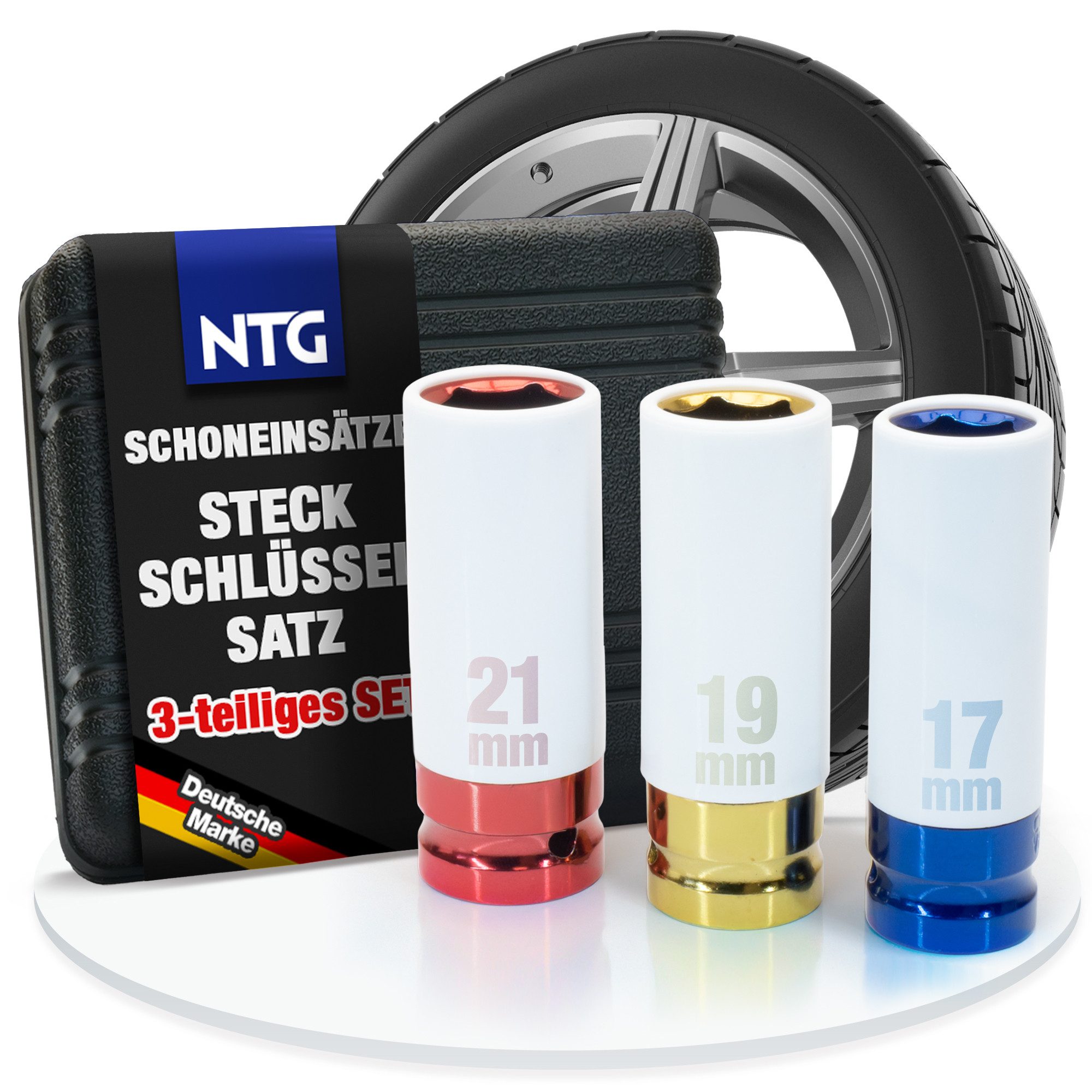 NTG Nutzfahrzeug Technik GmbH Stecknüsse 1/2 Alu Schlagnusssatz Schlagschrauber 3 tlg 7/19/21mm 1/2" Zoll