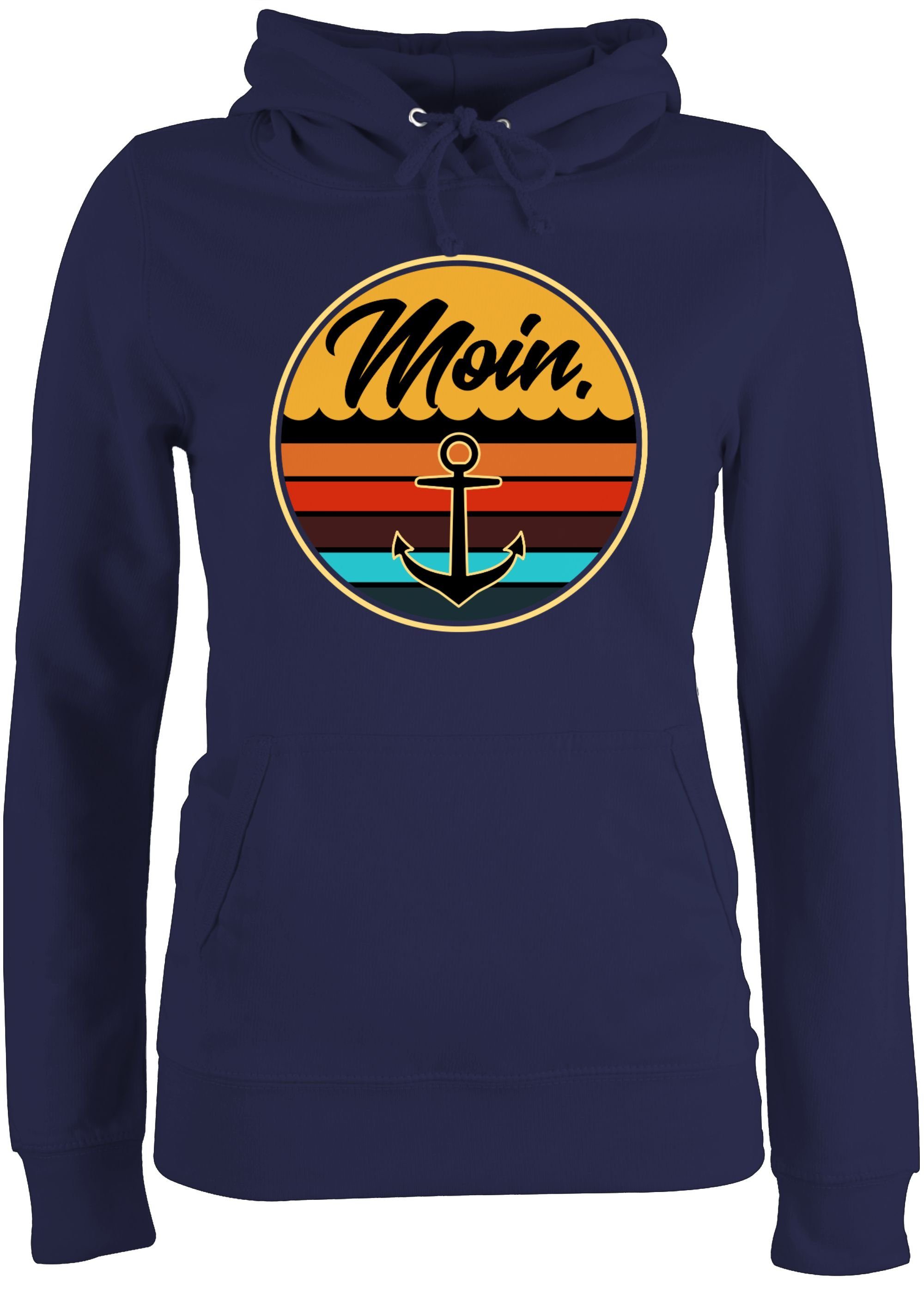 Shirtracer Hoodie »Moin Retro Badge Sprüche Statement mit Spruch