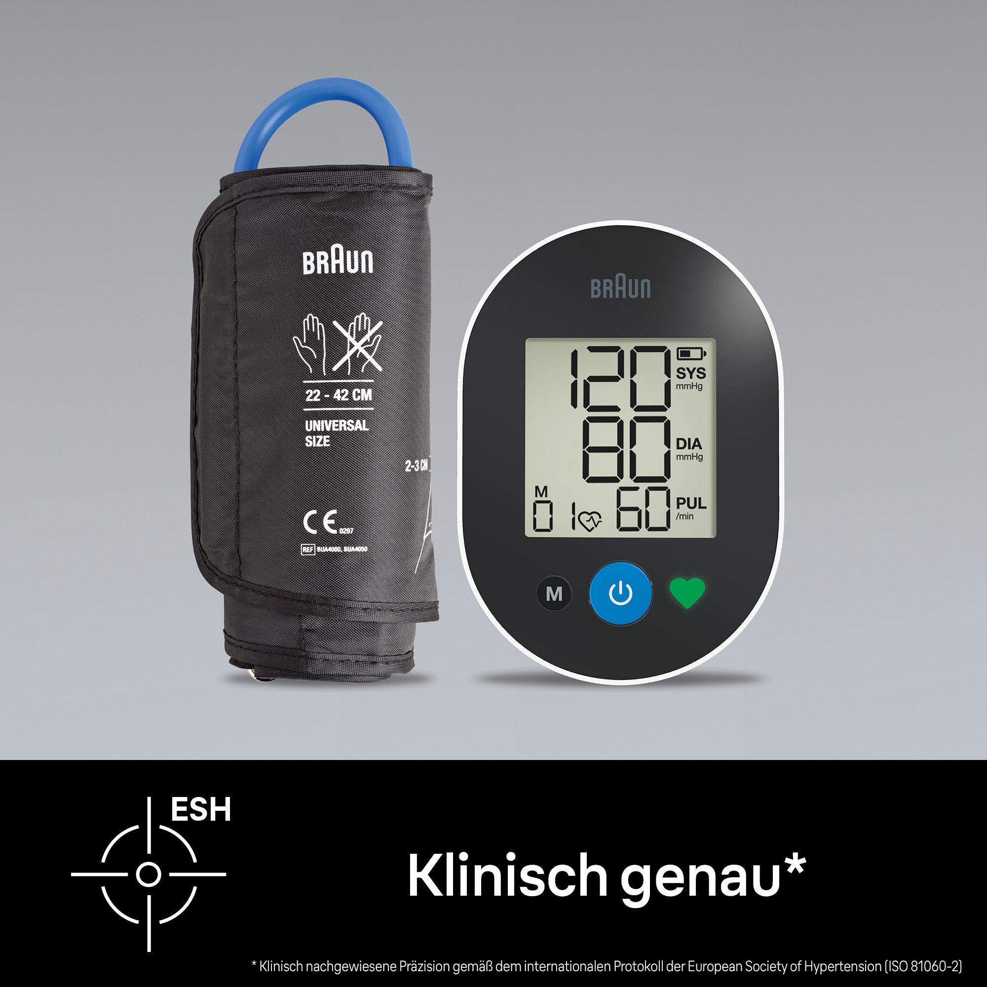 Braun Oberarm-Blutdruckmessgerät ExactFit™ 2 BUA4050EU, 30 Speicherplätze, farbcodierte Anzeige, Arrythmieerkennnung