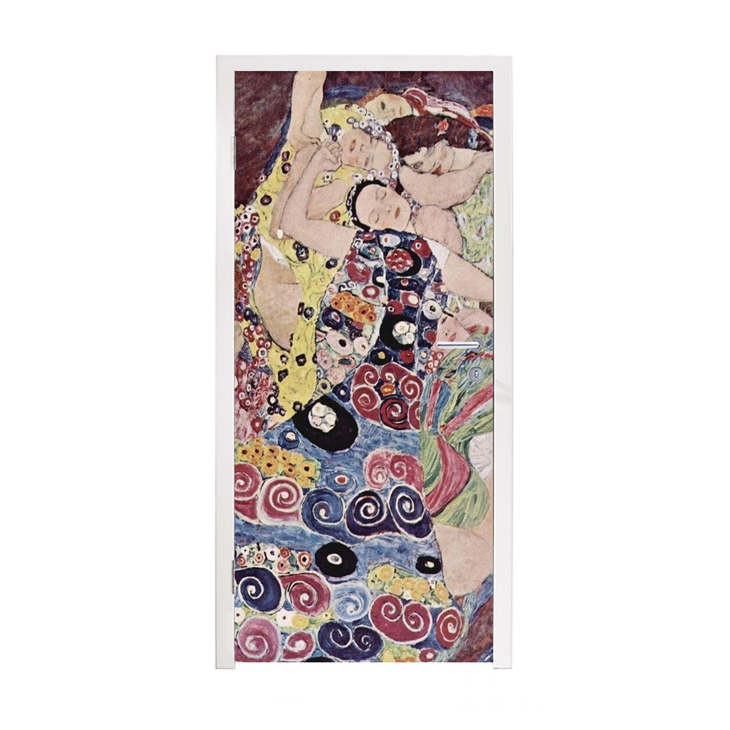 MuchoWow Türtapete Die Jungfrau - Gustav Klimt, Matt, bedruckt, (1 St), Fototapete für Tür, Türaufkleber, 75x205 cm