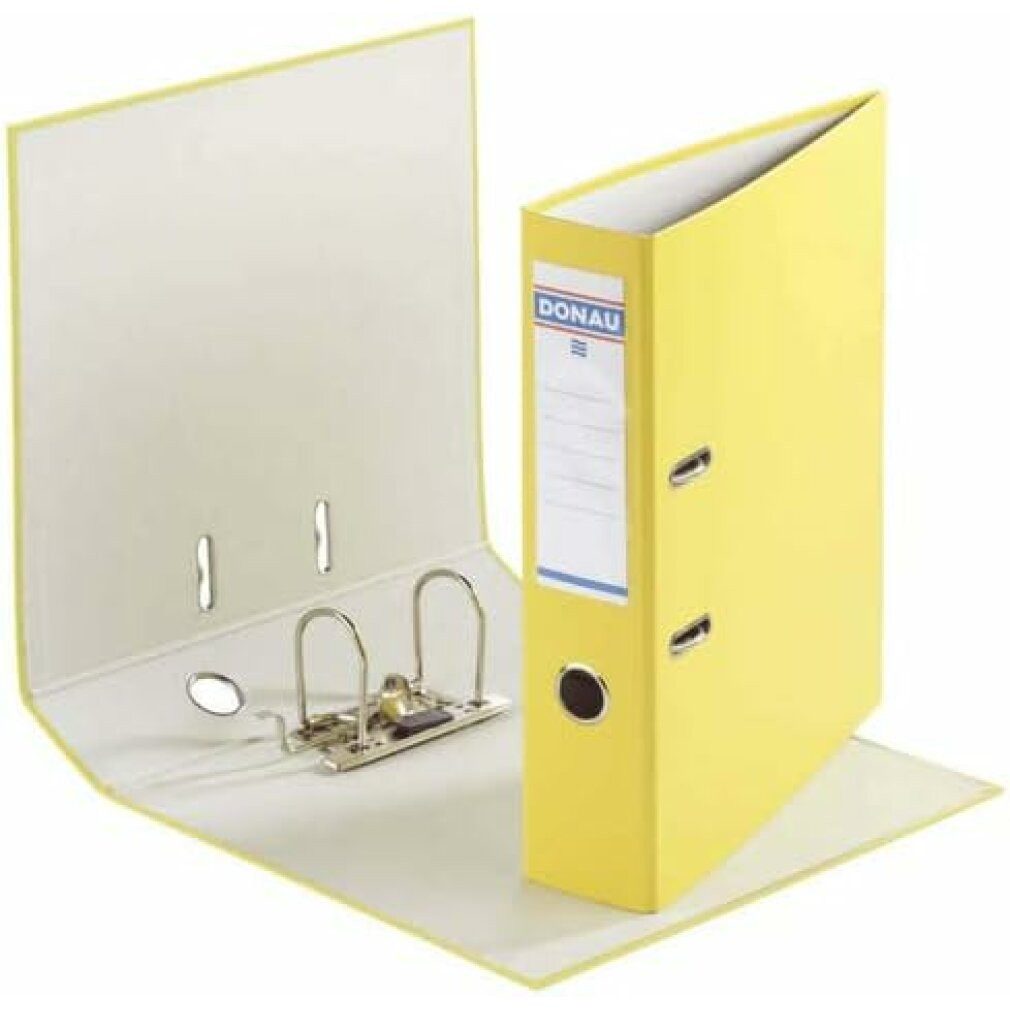 DONAU Aktenordner Klassik Ordner gelb Karton 7,5 cm DIN A4