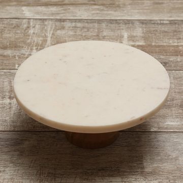 MARELIDA Tortenplatte Servierplatte Tortenplatte Marmor Kuchenplatte D: 25cm Dekoteller weiß, Marmor, (1-tlg)
