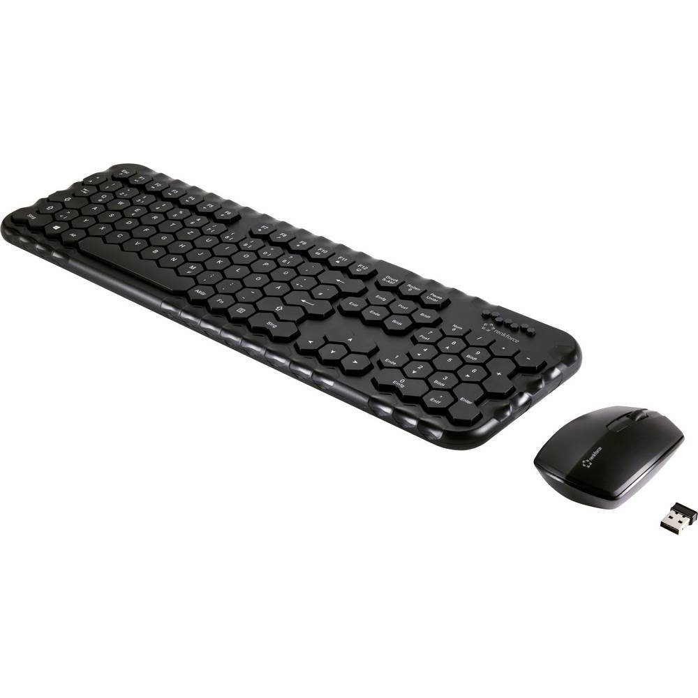 Renkforce RF-KMC-410 Kit Tastiera E Mouse Senza Fili – Layout Tedesco QWERTZ – Connessione 2.4 GHz, Mouse Ottico Regolabile 800/1000/1200 DPI – Nero - 3