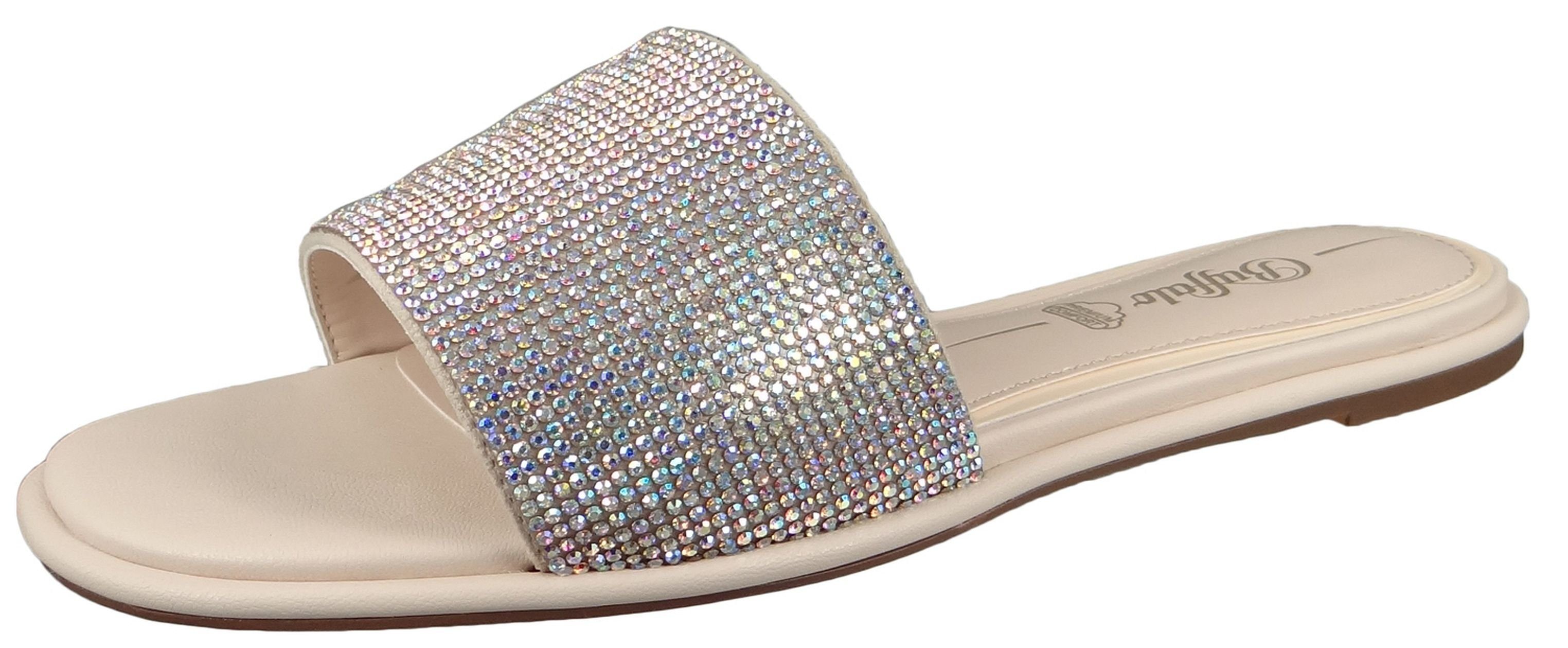 Buffalo 1601211 Riana Beige/Silver Hotfix Pantolette