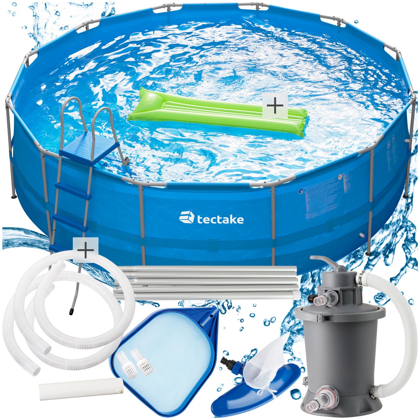 tectake Framepool Swimming Pool, rund