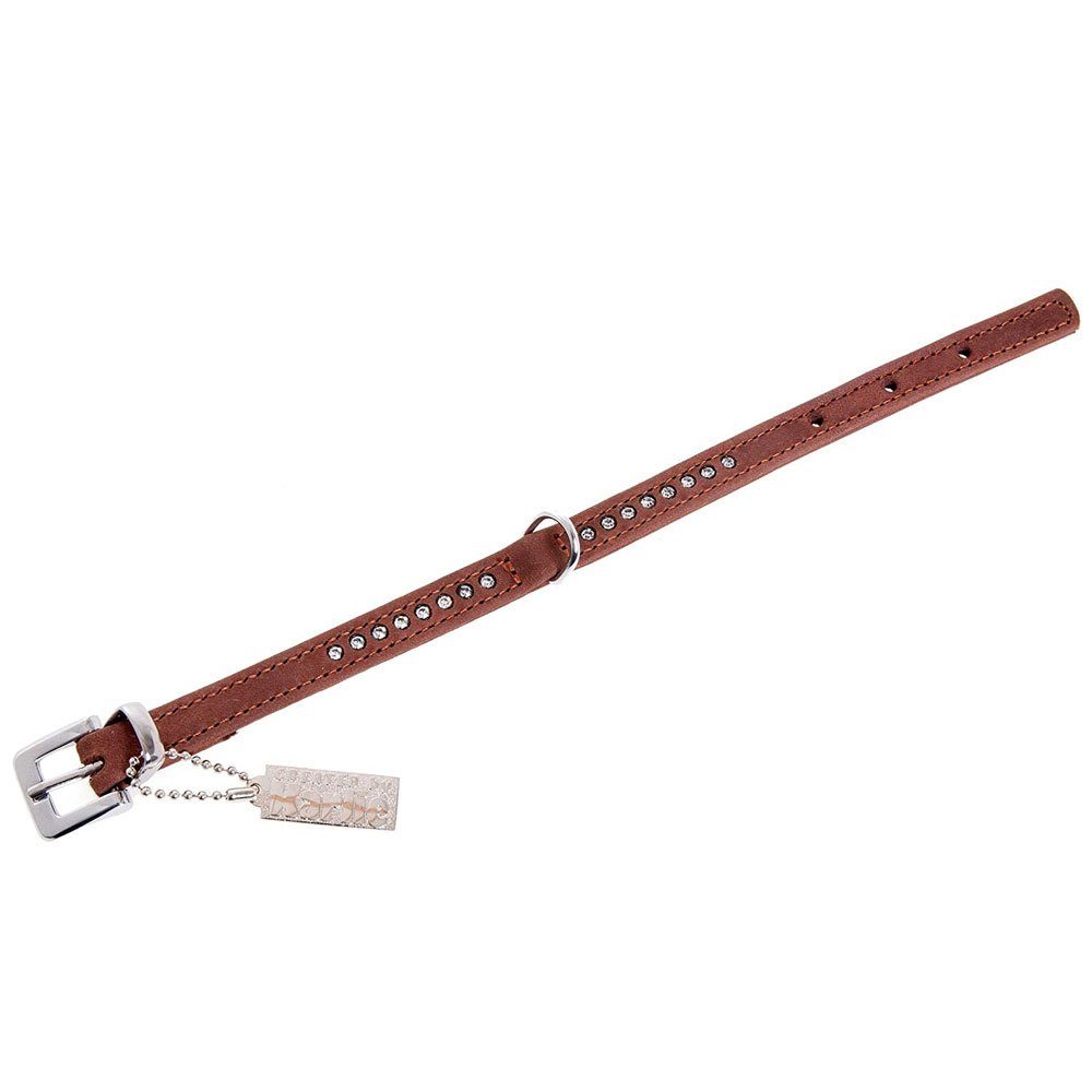Karlie Hunde-Halsband Karlie Buffalo Strass-Halsband - Braun 1-reihig, 24cm/10mm