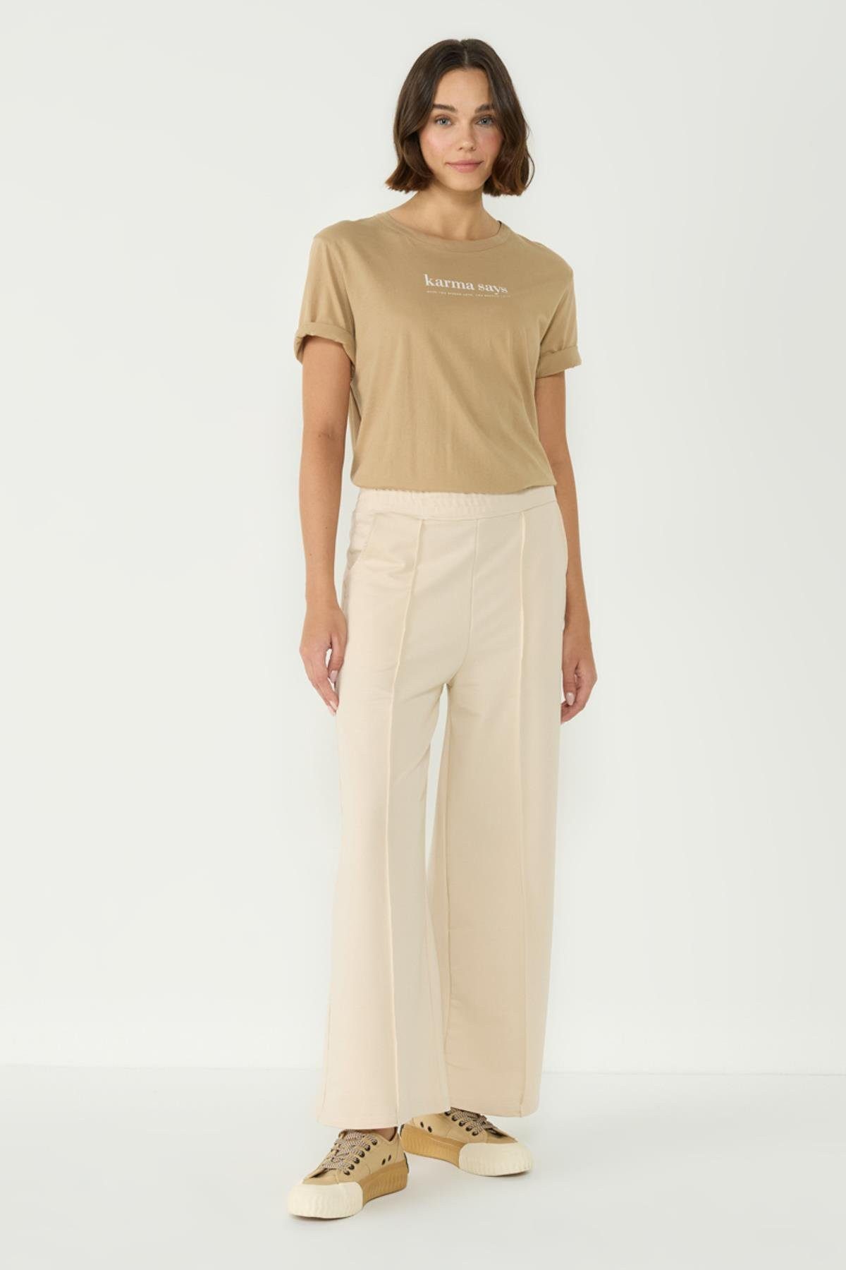 C&CITY Pyjama Damen Stitch Detail Palazzo Sweatpants günstig online kaufen