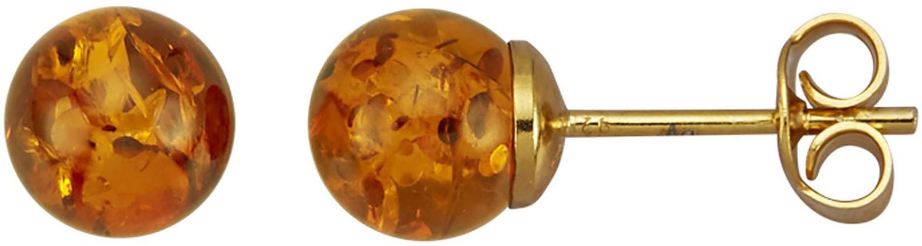 Firetti Paar Ohrstecker Schmuck Geschenk Silber 925 Ohrschmuck Ohrringe, mit Bernstein