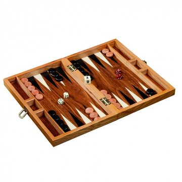 Philos Spiel, Mathraki - klein - Backgammon aus Eschenholz