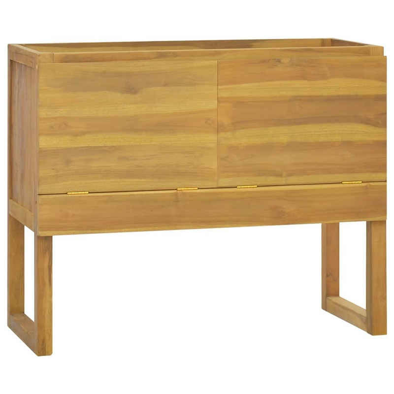 vidaXL Fächerschrank Badschrank 90x45x75 cm Massivholz Teak (1-St)