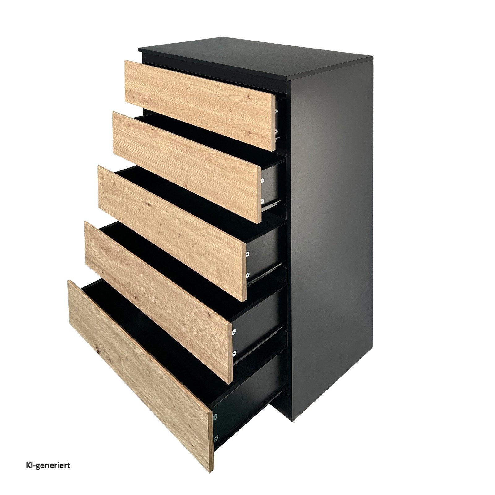 HTI-Living Kommode Kommode mit 5 grifflosen Schubladen (Stück, 1 St., 1 Kommode), Anrichte Sideboard Schrank – Bild 2 von 4