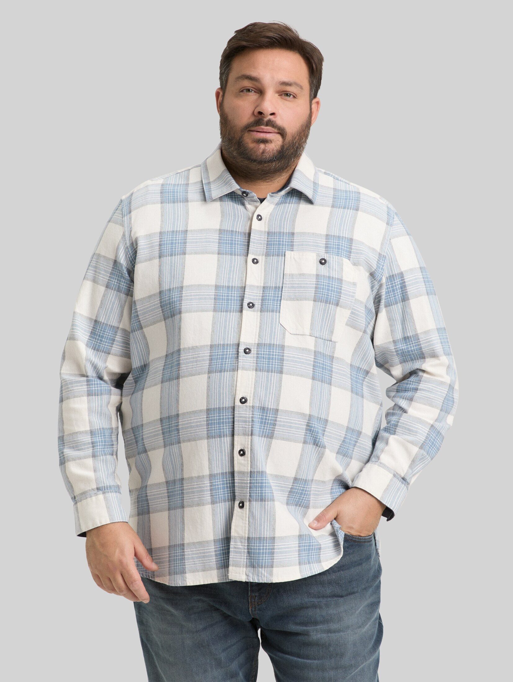 TOM TAILOR PLUS Langarmhemd Blusen & Shirts Plus Size - Hemd mit Karomuster